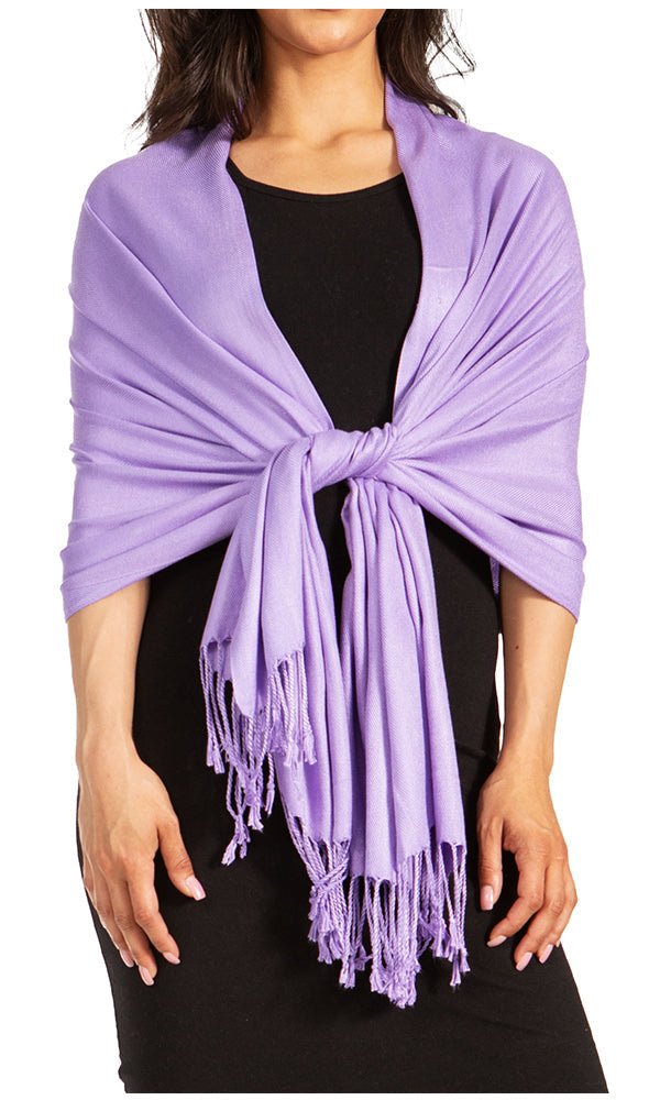 Sakkas Large Soft Silky Pashmina Feel Shawl Wrap Scarf Stole in Solid Colors - Concordia Style Boutique