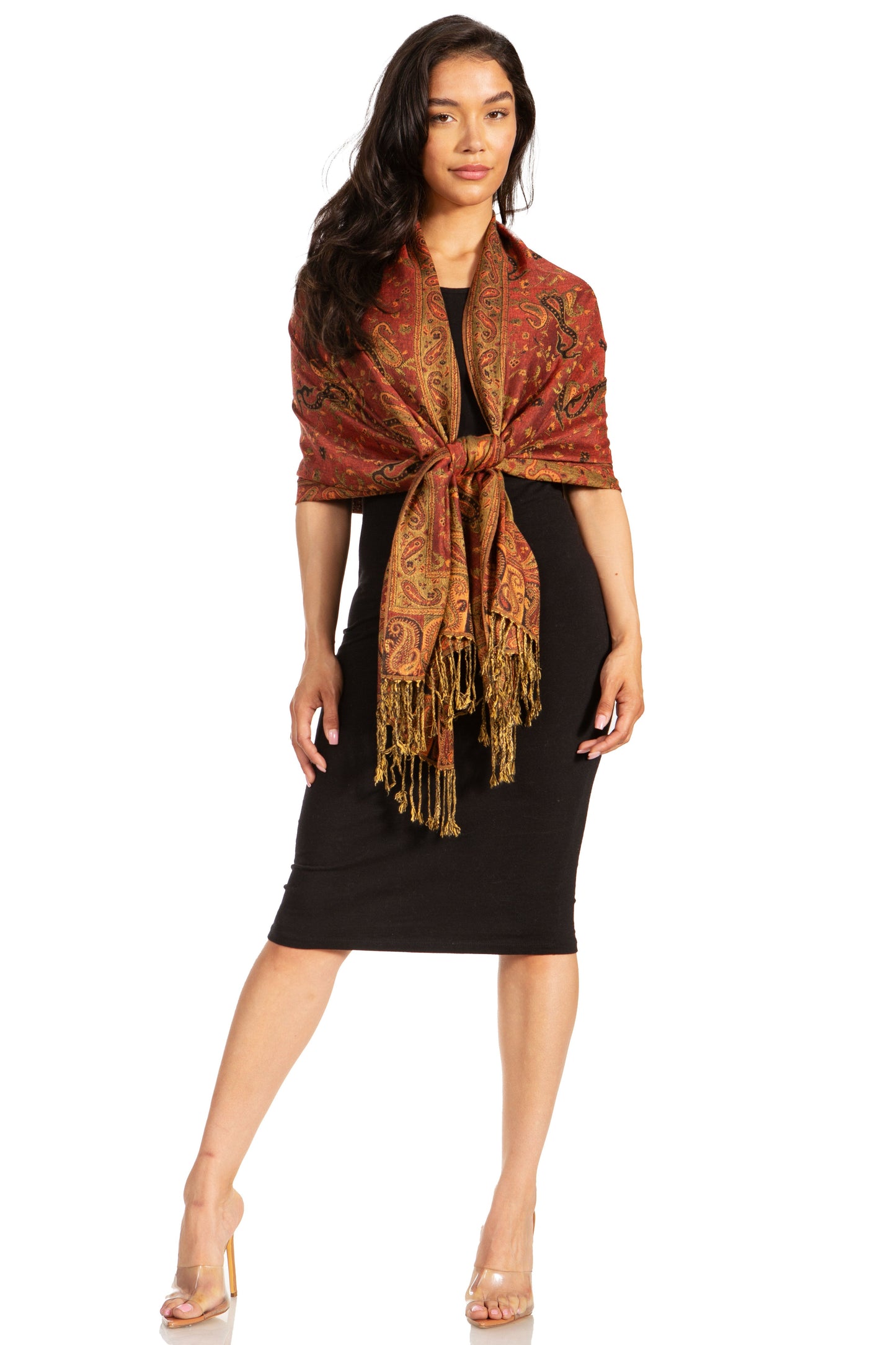 Sakkas Double Layer Jacquard Paisley Pashmina Shawl / Wrap / Stole - Concordia Style Boutique