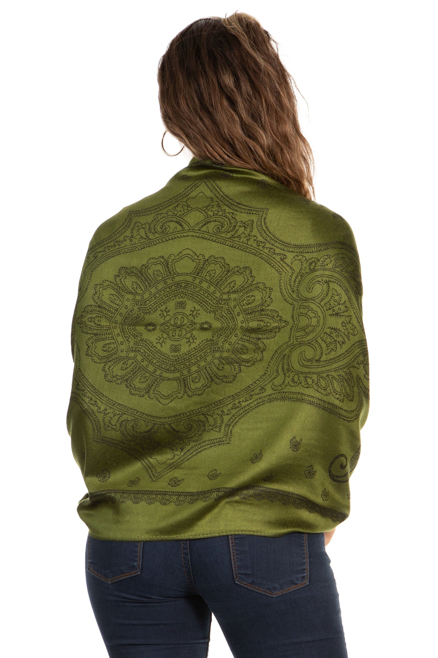 Sakkas Lightweight Two Tone Paisley Design Pashmina Fringe Scarf / Stole / Wrap - Concordia Style Boutique