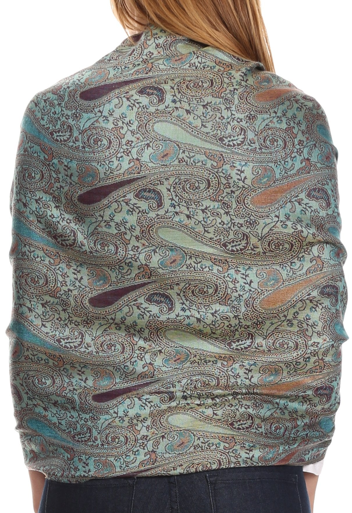 Sakkas Kalin Long Wide Woven Patterned Fringe Tassel Pashmina Shawl / Scarf - Concordia Style Boutique