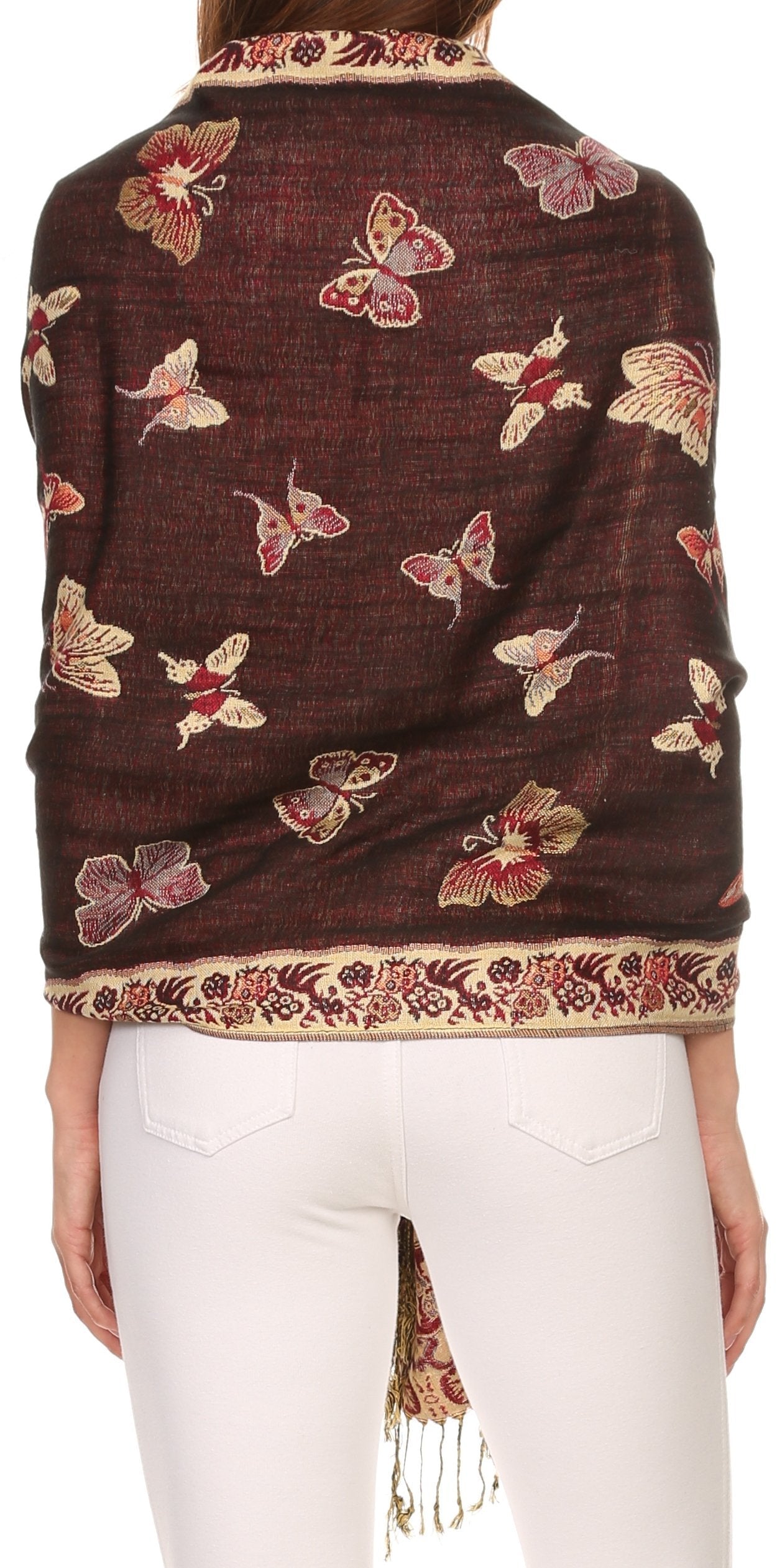 Sakkas Liua Long Wide Woven Patterned Design Multi Colored Pashmina Shawl / Scarf - Concordia Style Boutique