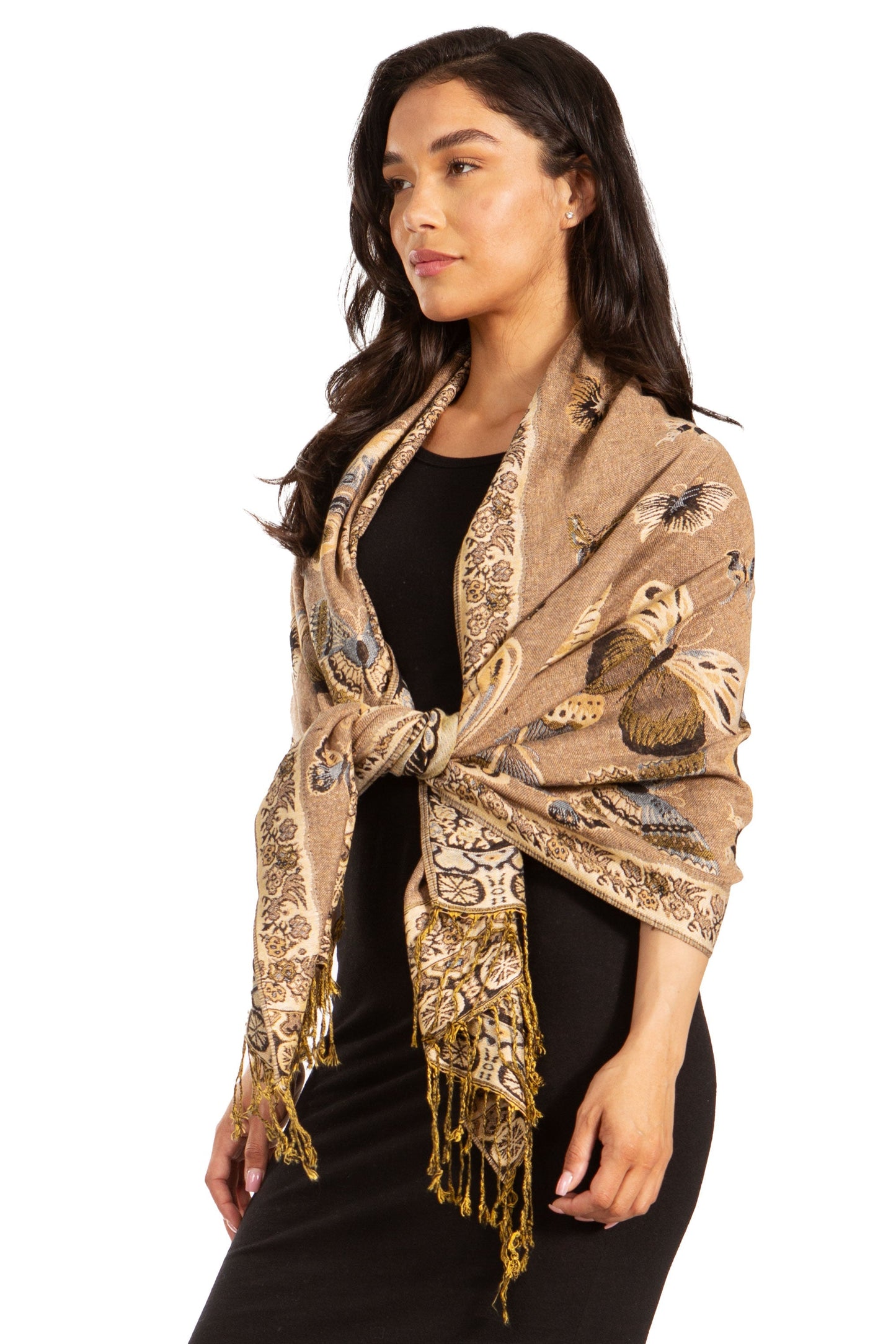 Sakkas Liua Long Wide Woven Patterned Design Multi Colored Pashmina Shawl / Scarf - Concordia Style Boutique