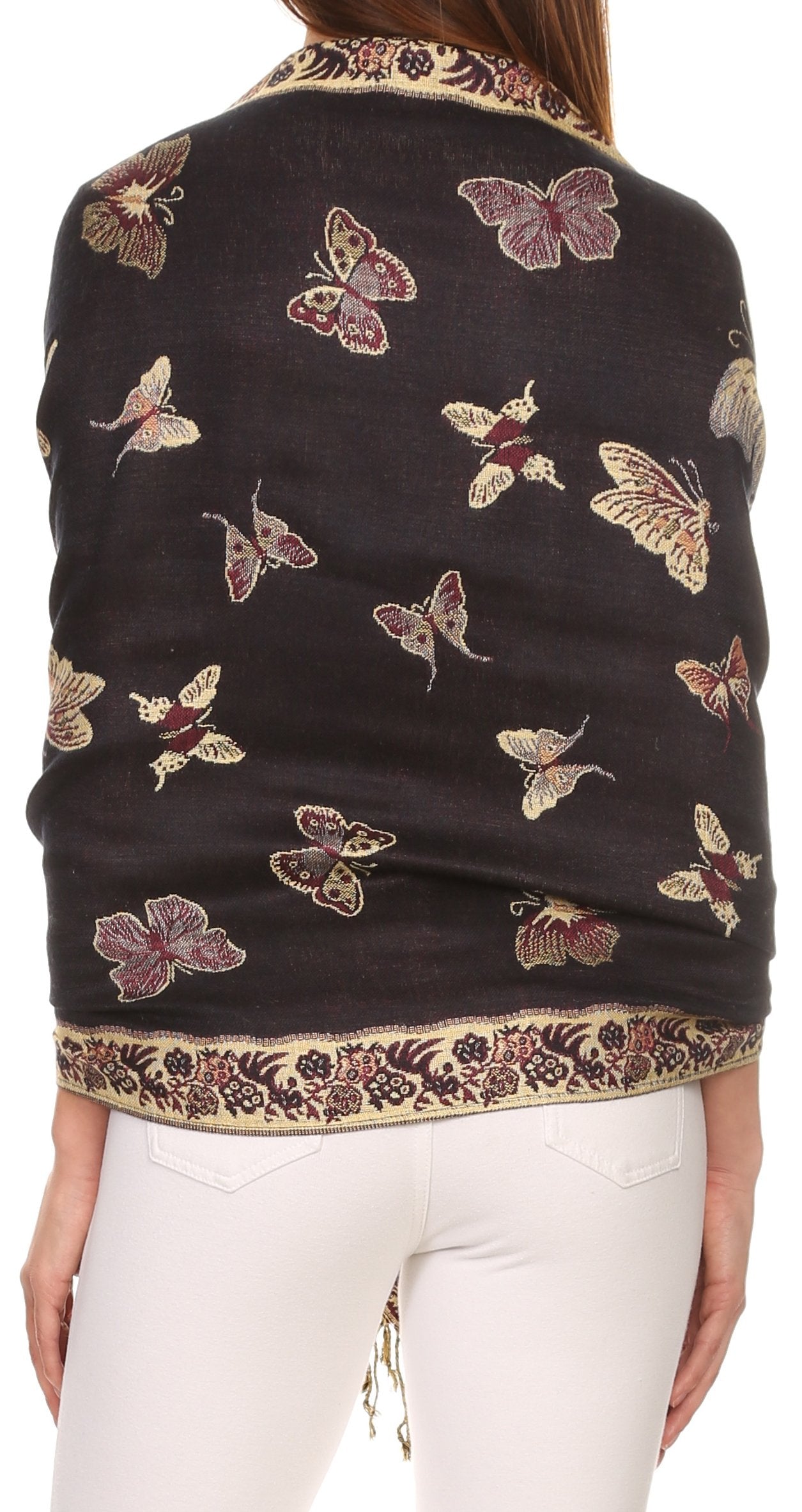 Sakkas Liua Long Wide Woven Patterned Design Multi Colored Pashmina Shawl / Scarf - Concordia Style Boutique