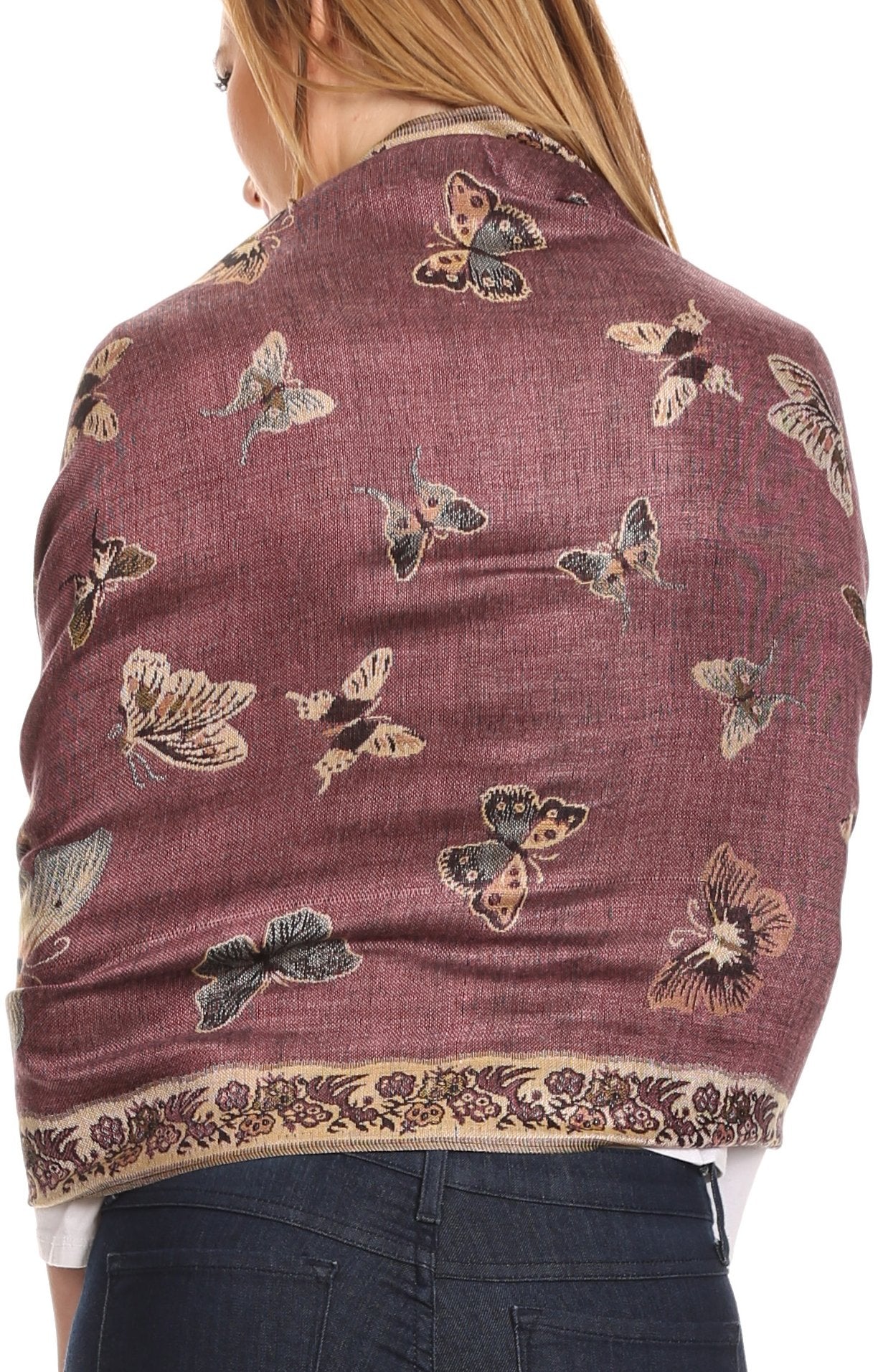 Sakkas Liua Long Wide Woven Patterned Design Multi Colored Pashmina Shawl / Scarf - Concordia Style Boutique