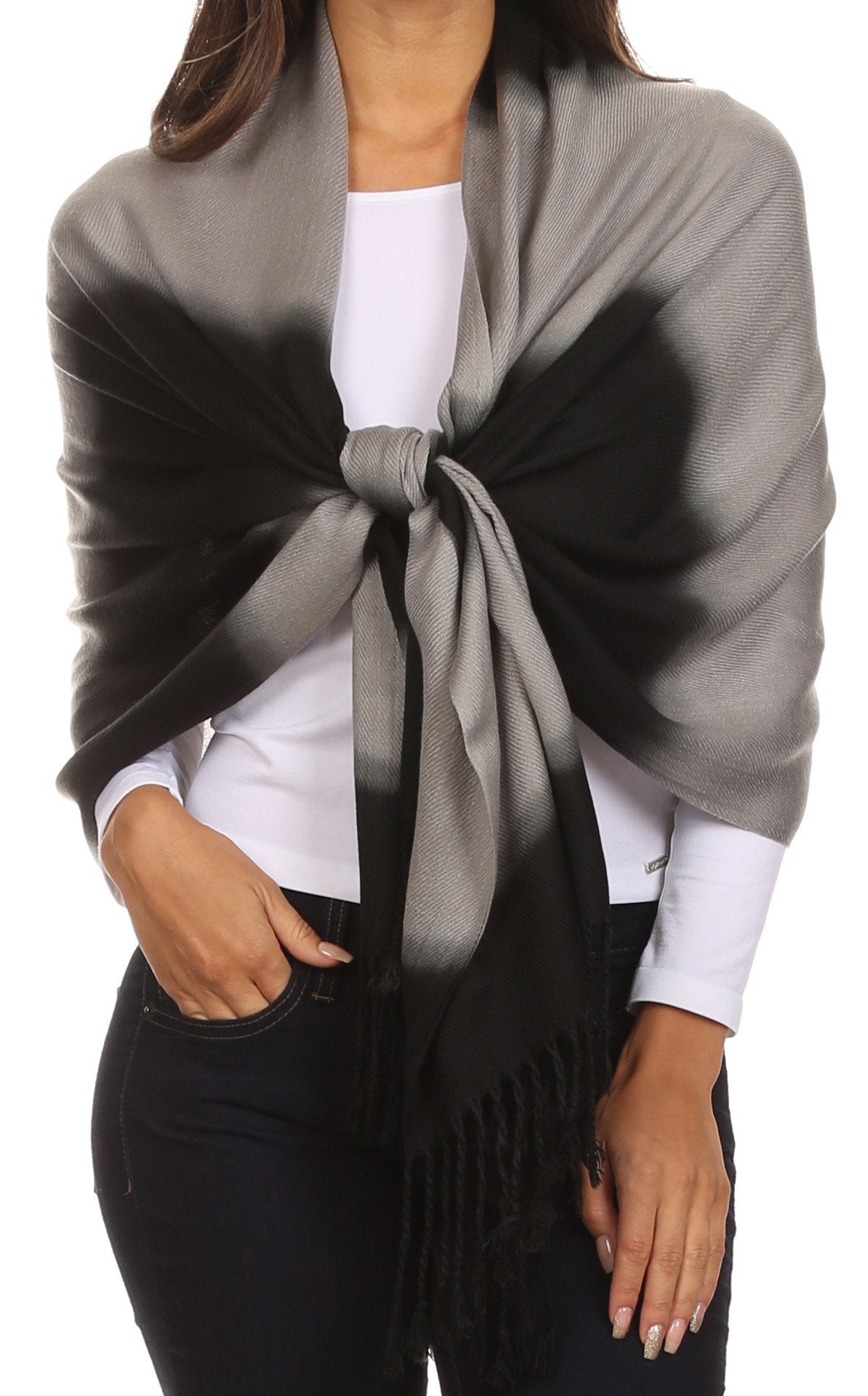 Sakkas Vicki Trendy Ombre Stripe Tie Dye Pashmina/ Shawl/ Wrap/ Stole - Concordia Style Boutique