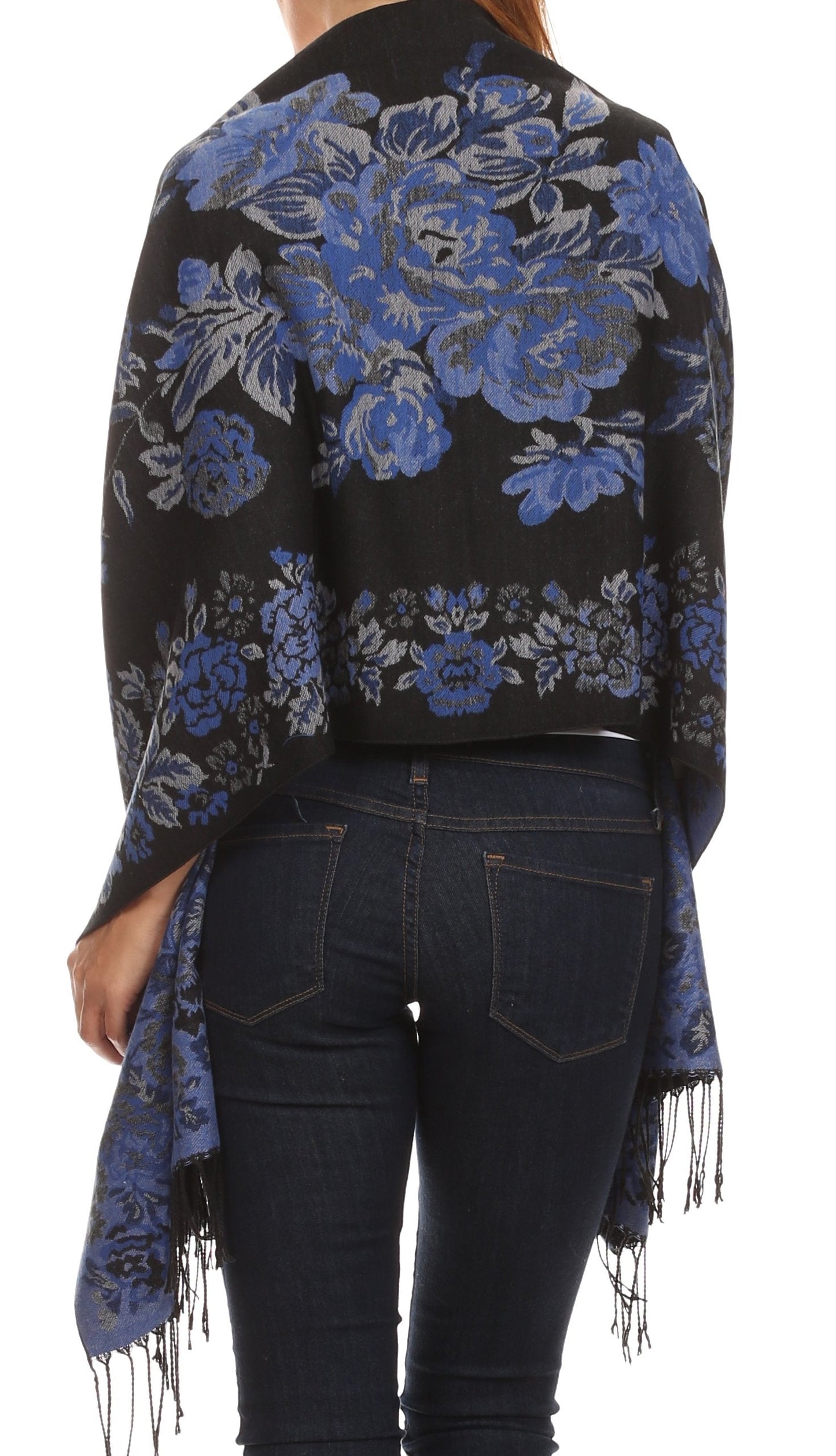 Sakkas Ontario double layer floral Pashmina/ Shawl/ Wrap/ Stole with fringe - Concordia Style Boutique