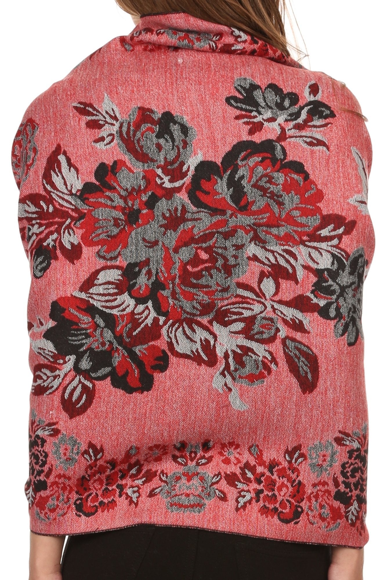 Sakkas Ontario double layer floral Pashmina/ Shawl/ Wrap/ Stole with fringe - Concordia Style Boutique
