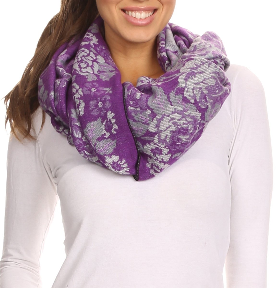 Sakkas Ontario double layer floral Pashmina/ Shawl/ Wrap/ Stole with fringe - Concordia Style Boutique