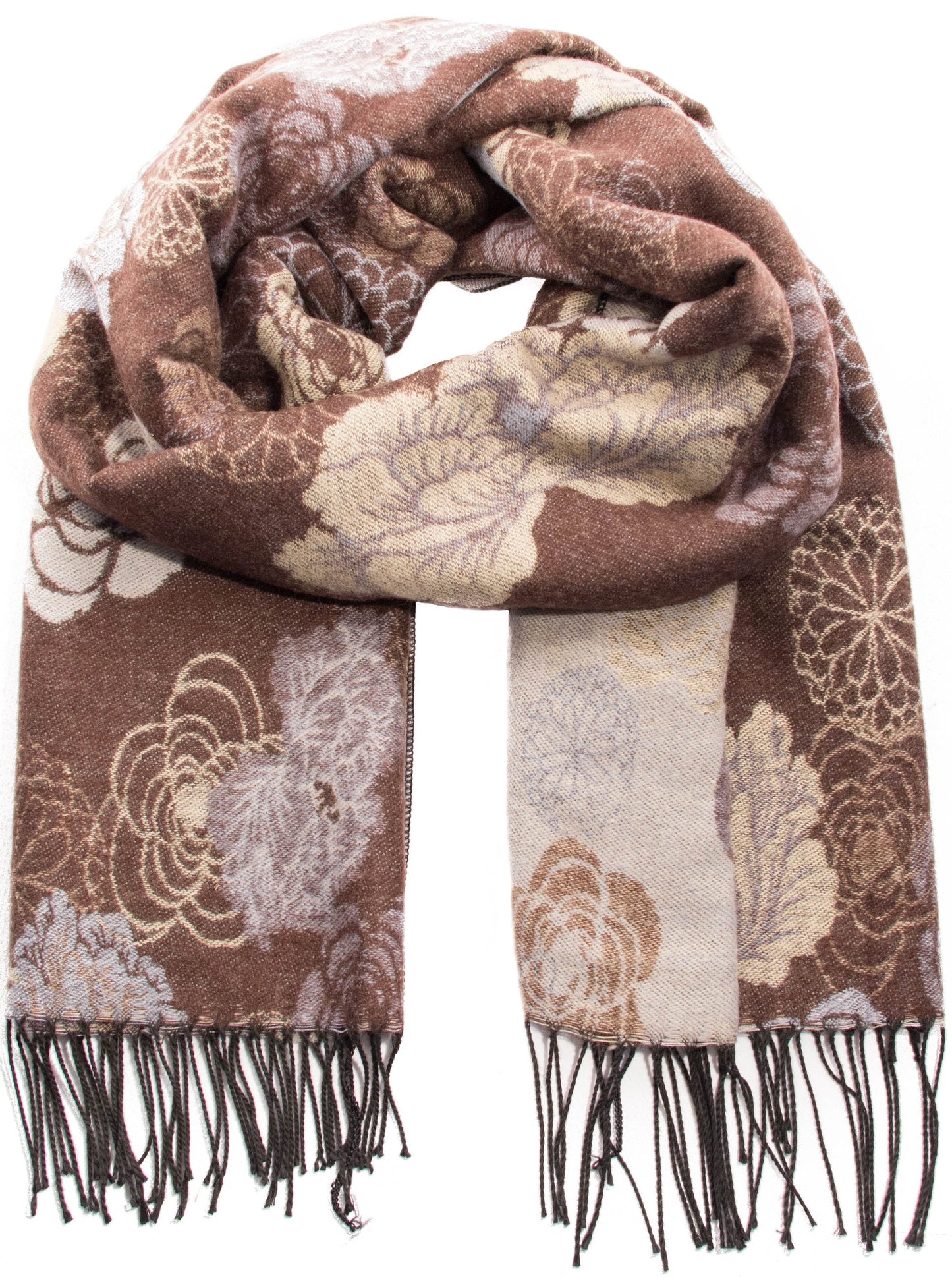 Sakkas Ontario double layer floral Pashmina/ Shawl/ Wrap/ Stole with fringe - Concordia Style Boutique