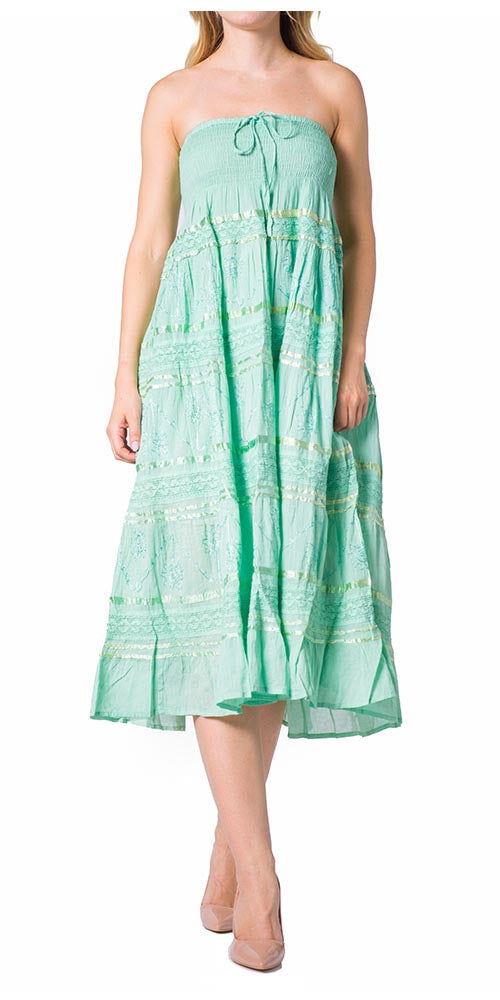 Sakkas Lace and Ribbon Peasant Boho Skirt - Concordia Style Boutique