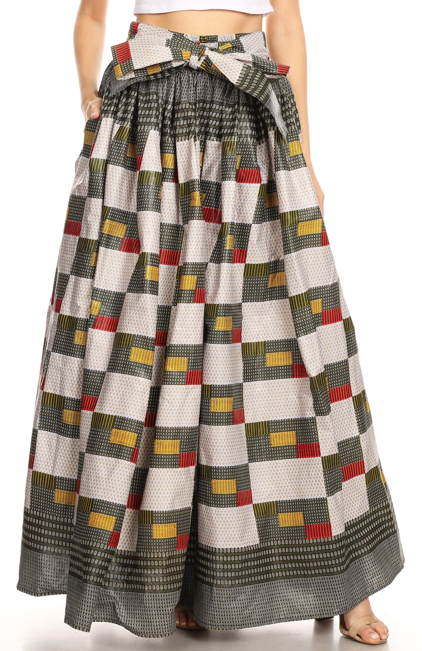 Sakkas Asma Convertible Traditional Wax Print Adjustable Strap Maxi Skirt | Dress - Concordia Style Boutique