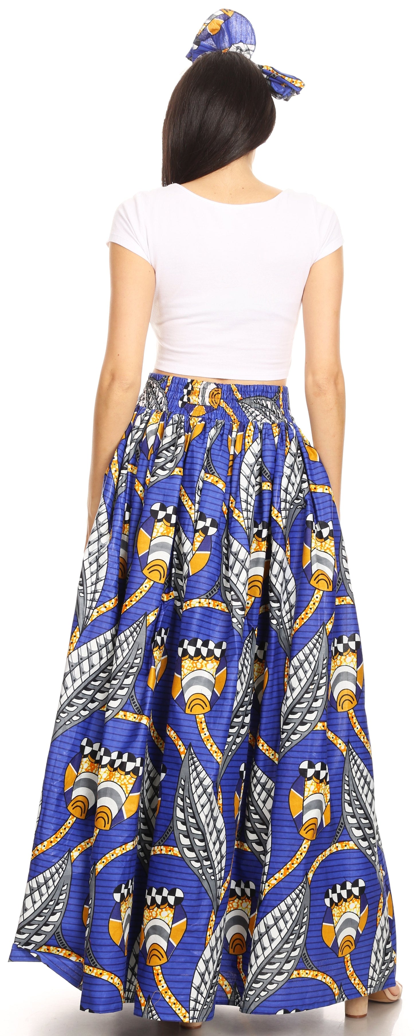 Sakkas Asma Convertible Traditional Wax Print Adjustable Strap Maxi Skirt | Dress - Concordia Style Boutique