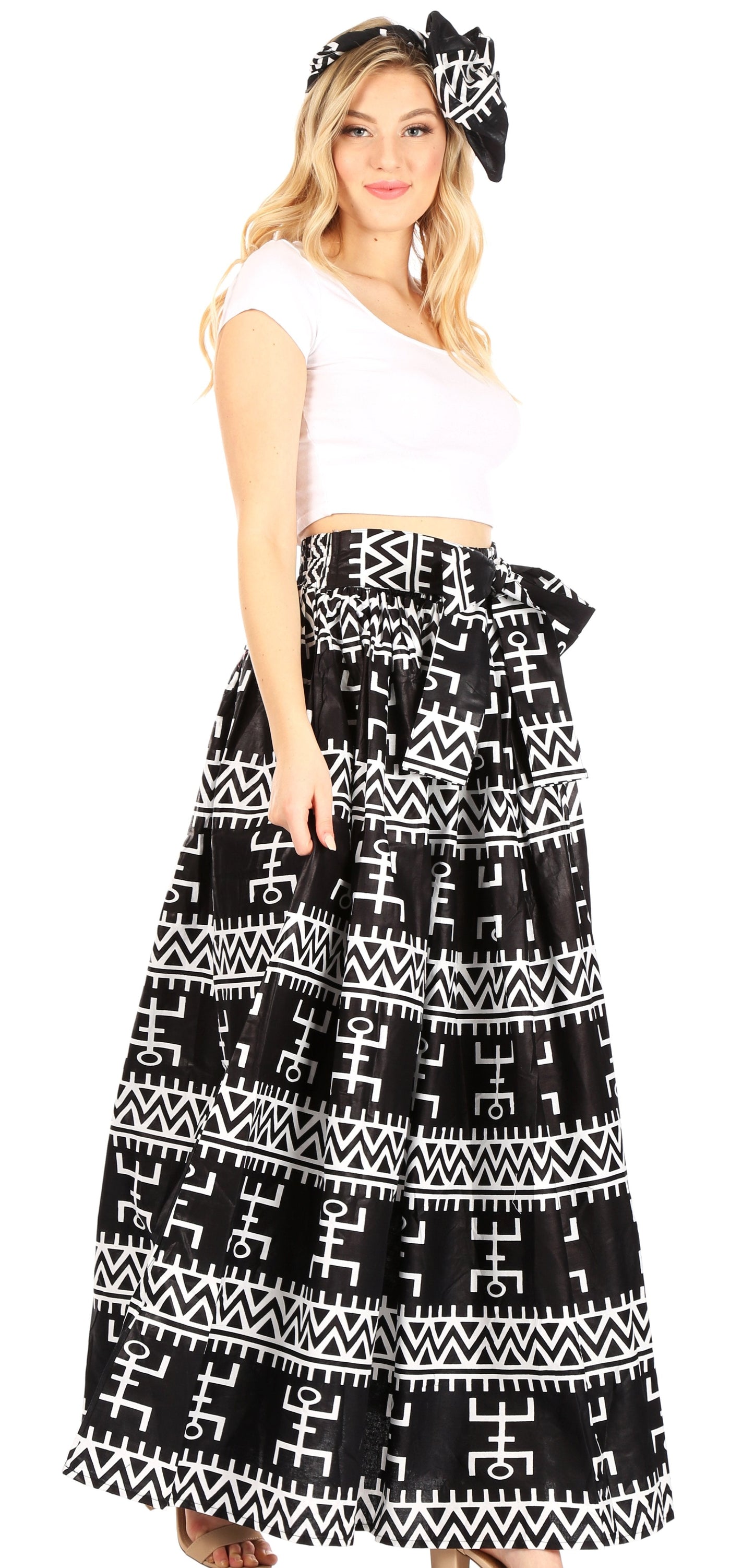 Sakkas Asma Convertible Traditional Wax Print Adjustable Strap Maxi Skirt | Dress - Concordia Style Boutique