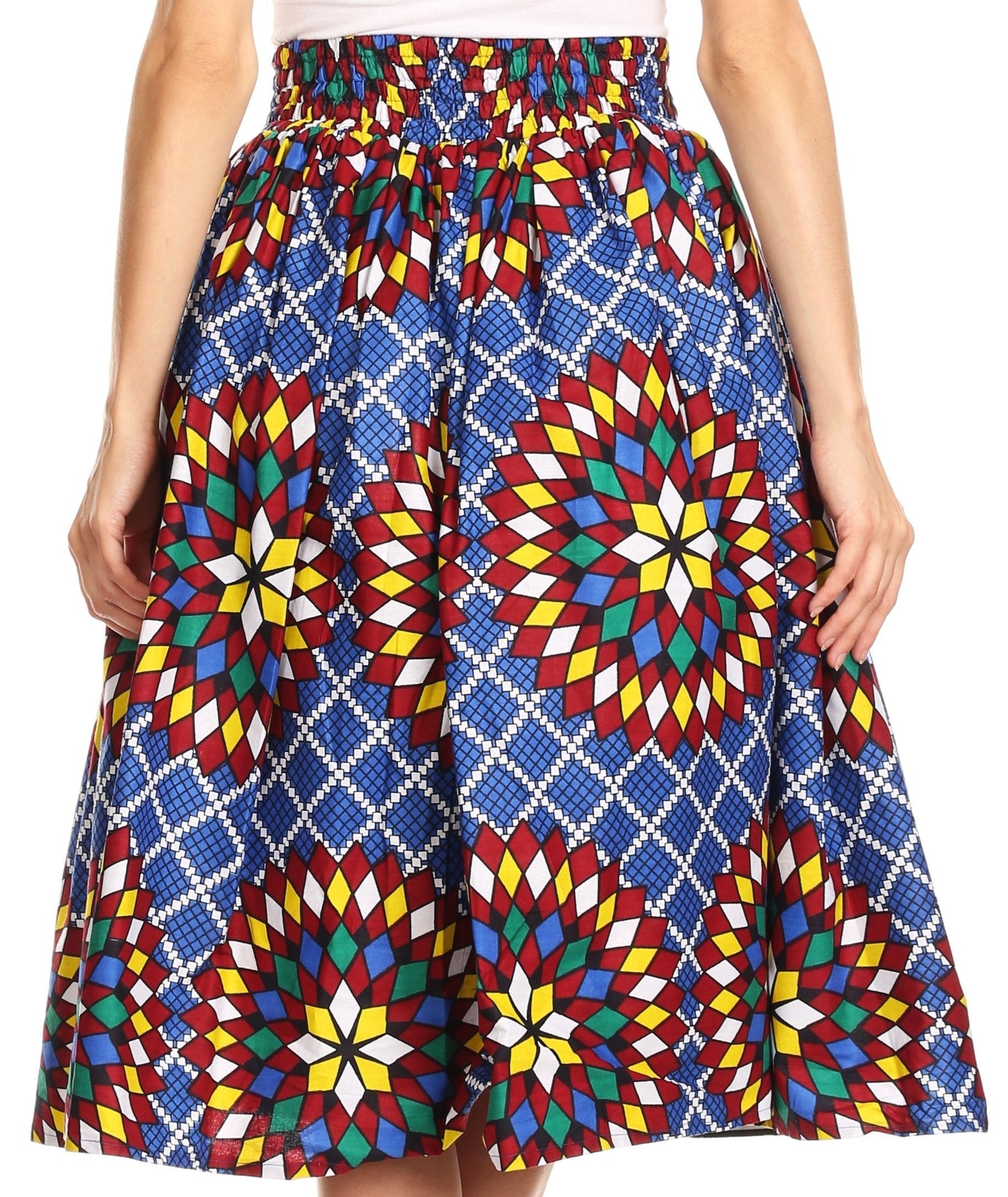 Sakkas African Dutch Ankara Wax Print Full Circle Skirt - Concordia Style Boutique