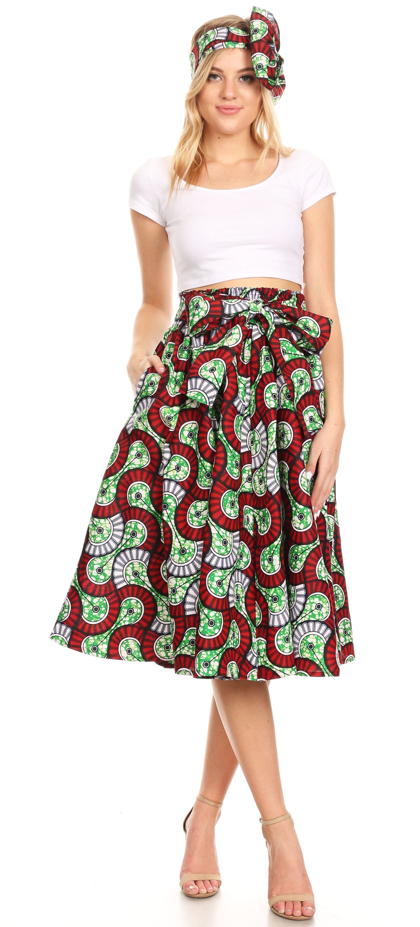 Sakkas African Dutch Ankara Wax Print Full Circle Skirt - Concordia Style Boutique