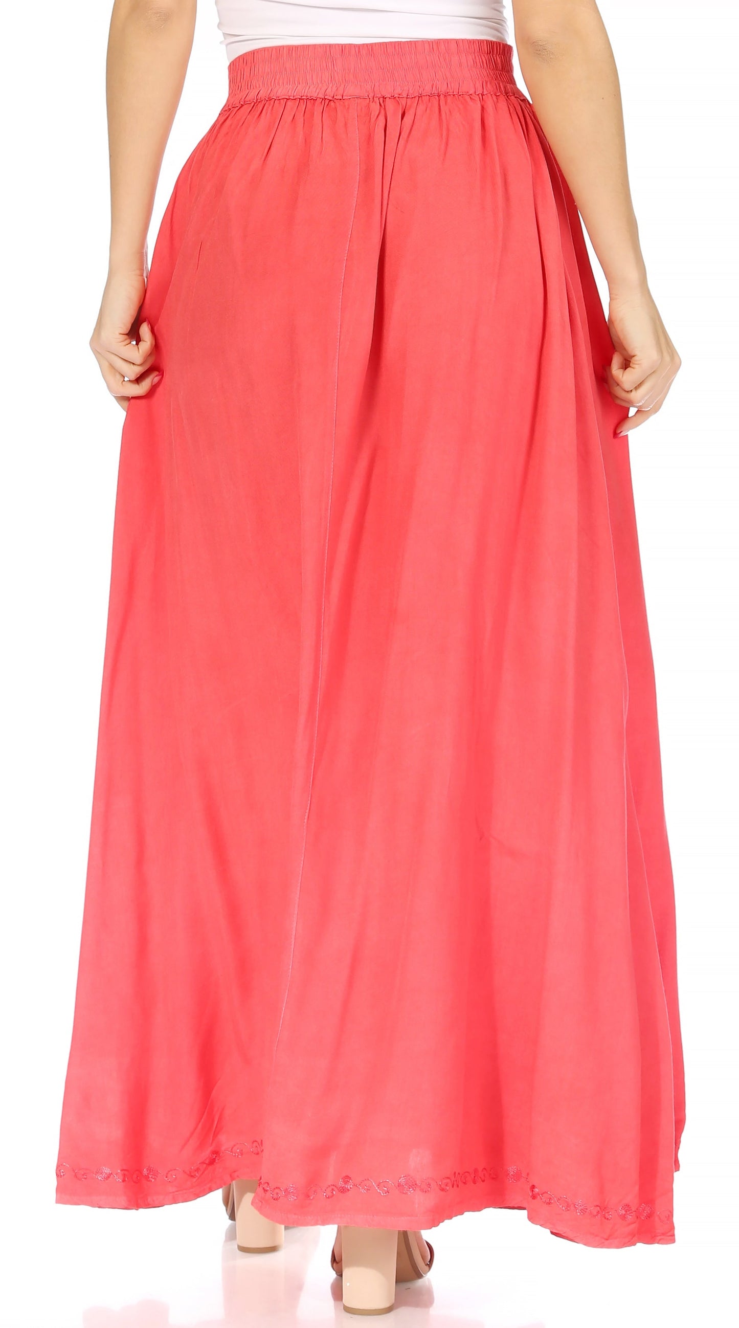 Sakkas Noemi Women's Long Maxi Summer Casual Boho Skirt Elastic Waist & Pockets - Concordia Style Boutique
