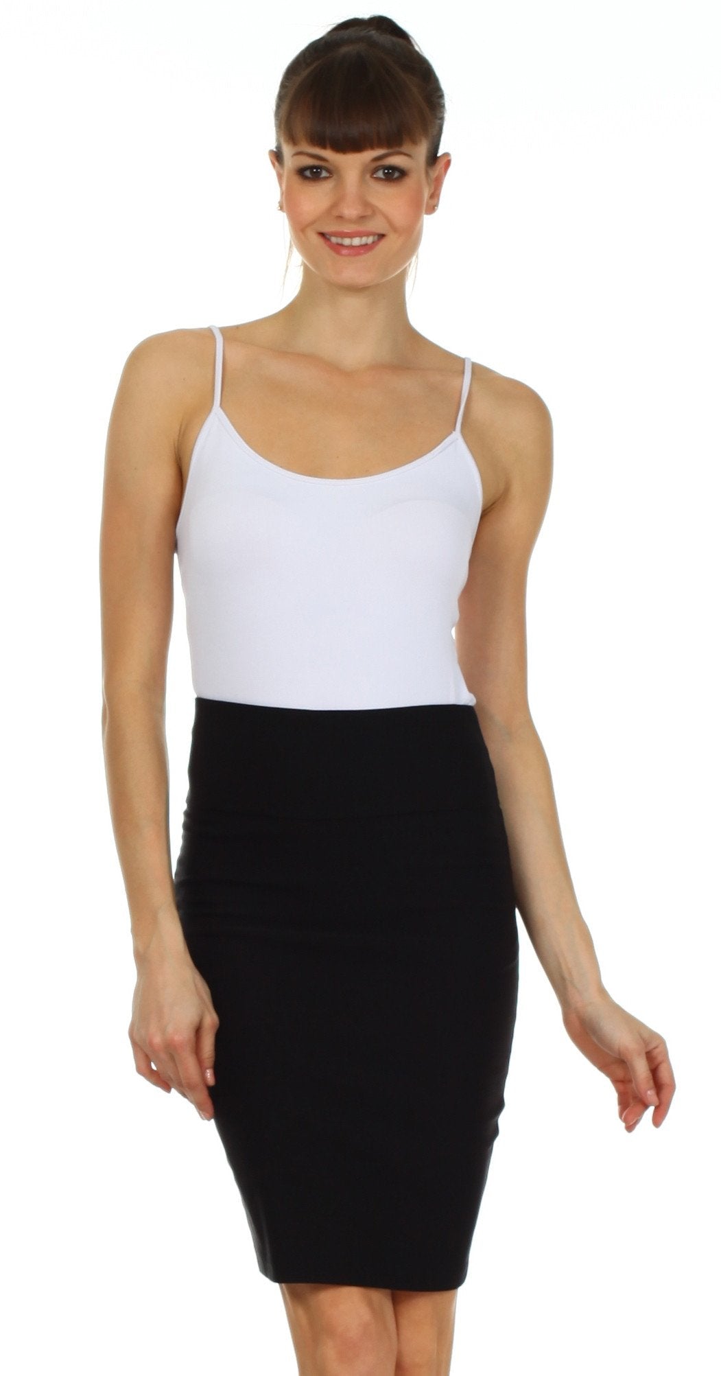 Sakkas High Waist Stretch Pencil Skirt with Rear Bow Accent - Concordia Style Boutique