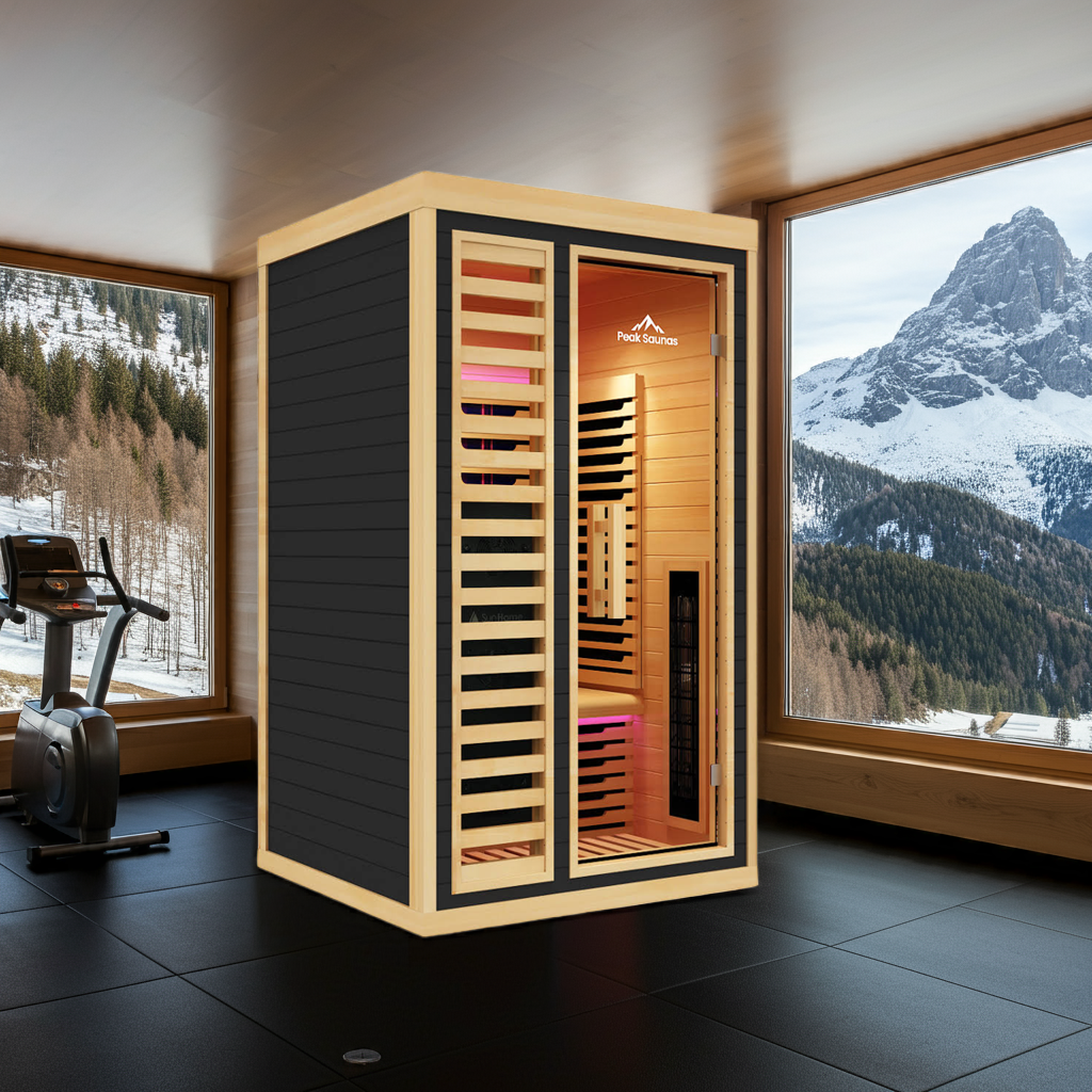Peak Saunas Shasta 1-Person Full Spectrum Infrared Sauna with XL Medical-Grade Red Light Therapy & Smart WiFi App Control - Concordia Style Boutique