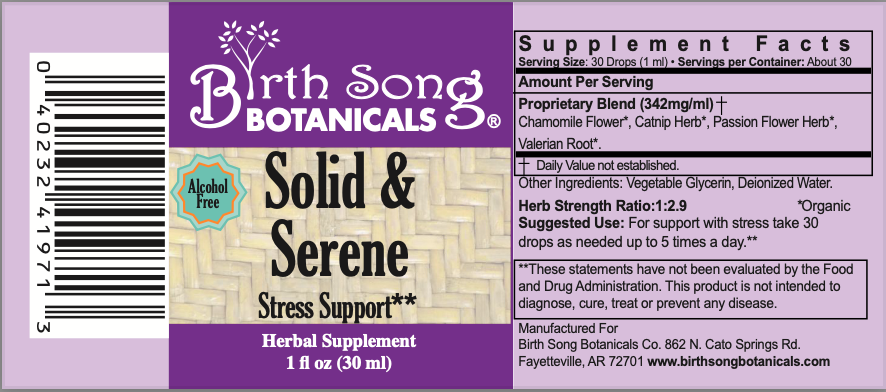 Solid & Serene Herbal Tincture For Natural Stress Support* with Passionflower 1 oz. - Concordia Style Boutique