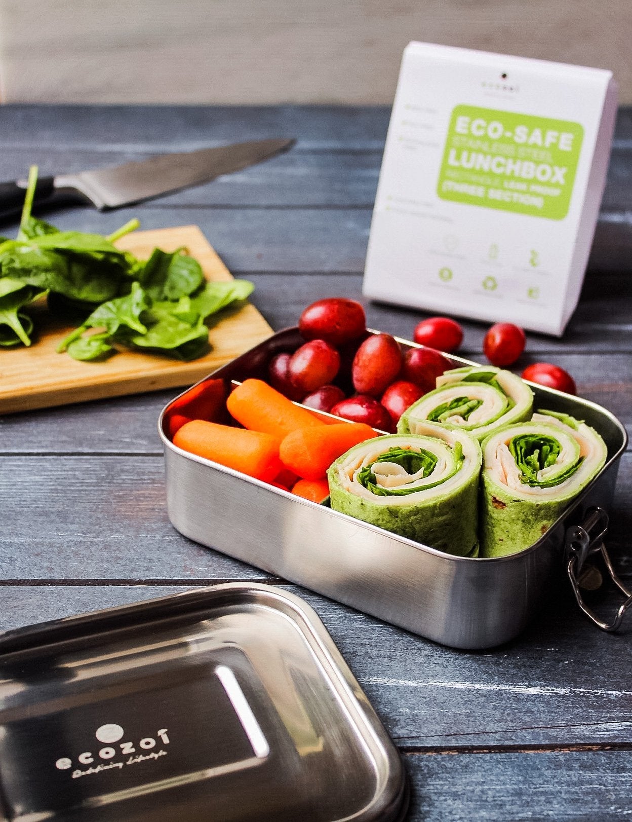 Stainless Steel Lunch Box, 3 Compartment Leak Proof, 24 Oz - Concordia Style Boutique