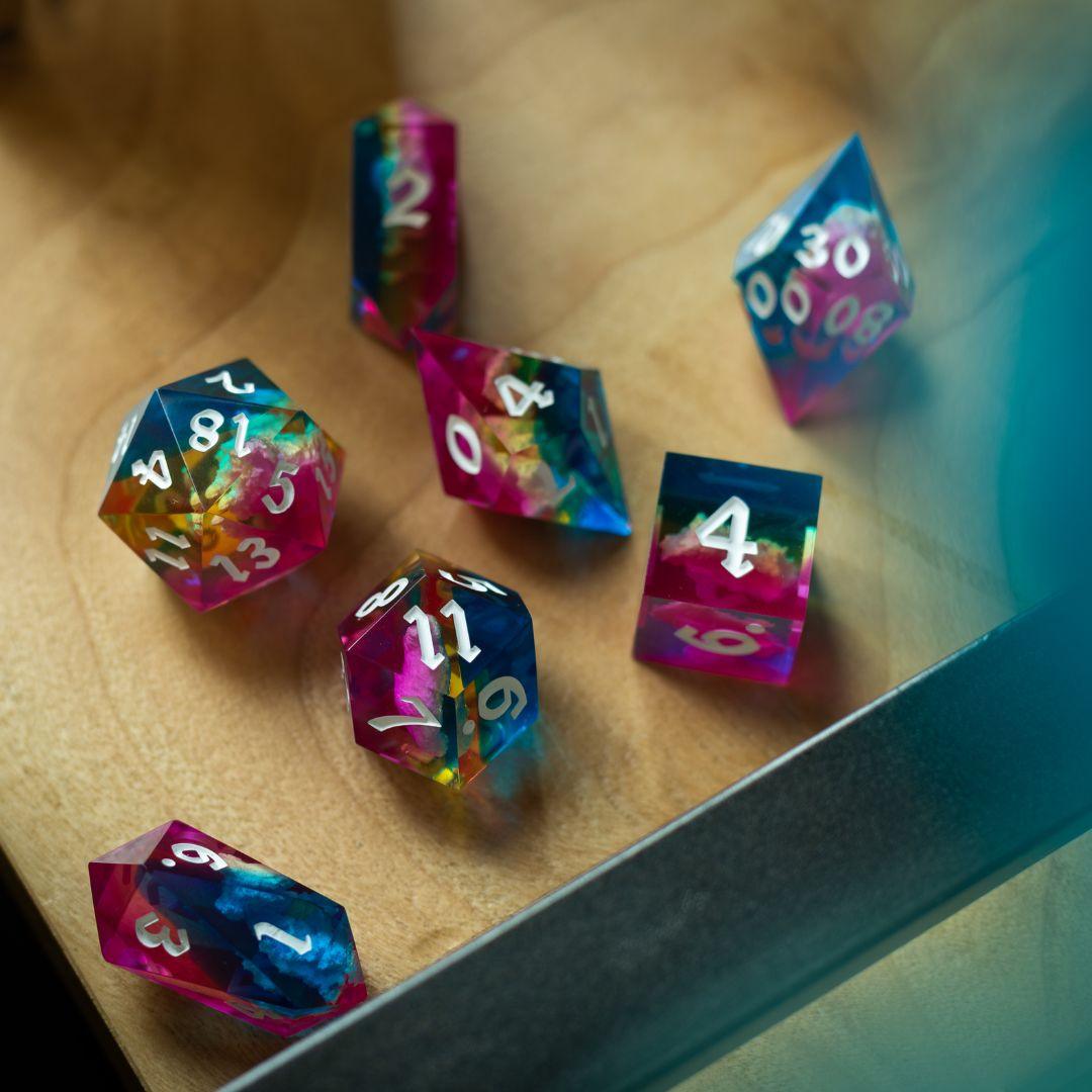Starlit Rift Resin DND Dice Set