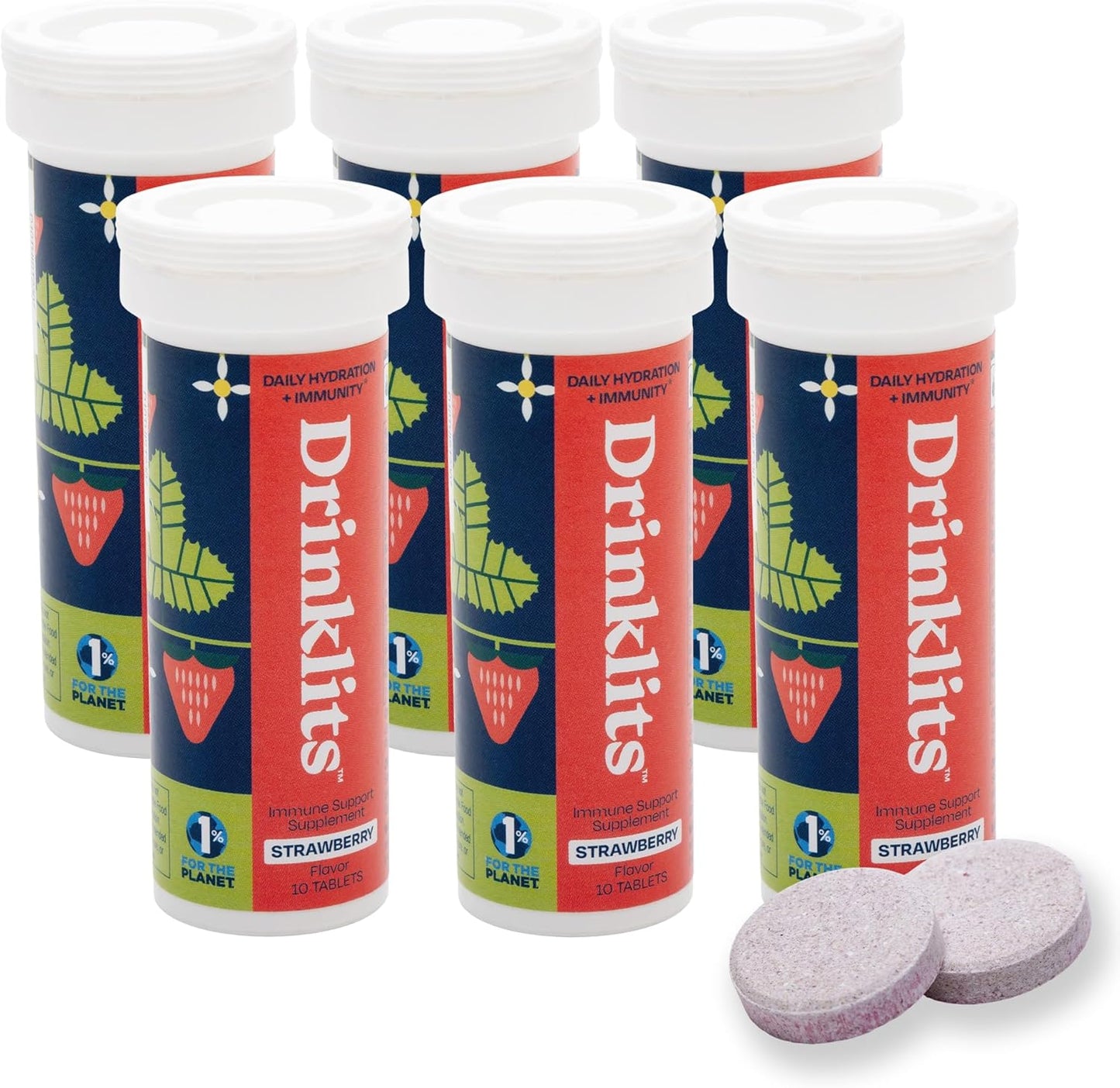 Strawberry Daily Immune Support Tablets (6) Tube Bundle - Concordia Style Boutique