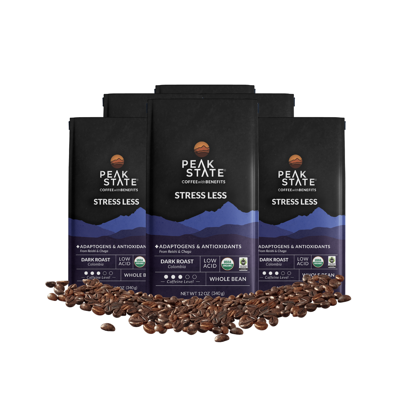 Wholesale Only - Case of 6 - STRESS LESS Dark Roast