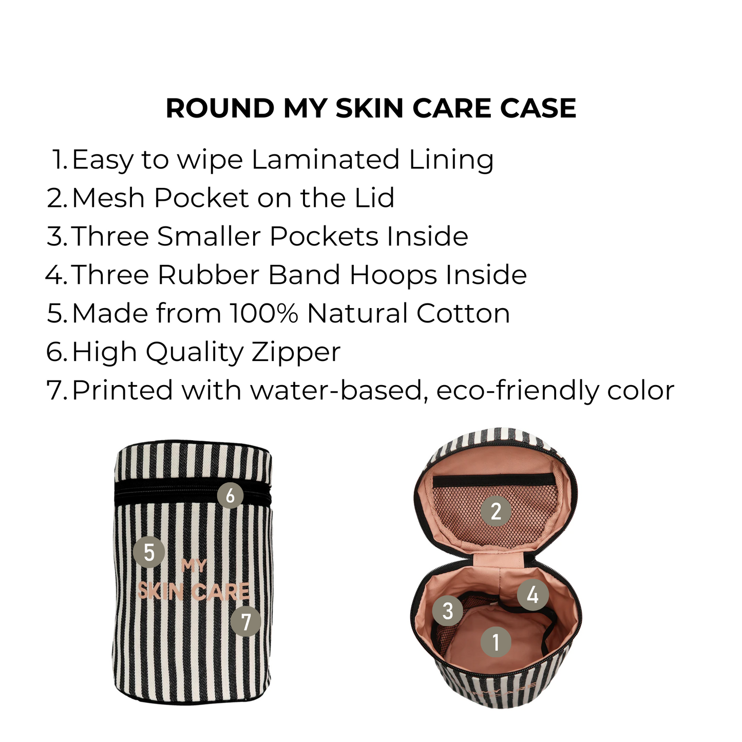 Round My Skin Care Case, Striped - Concordia Style Boutique