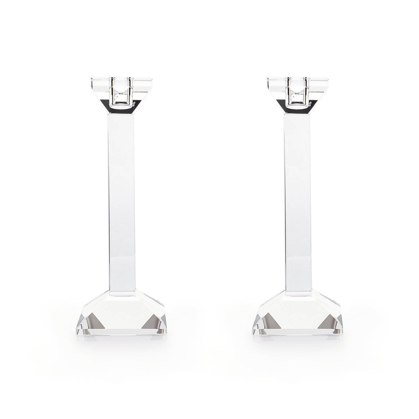 Pair of 9” Classy Crystal Candlesticks