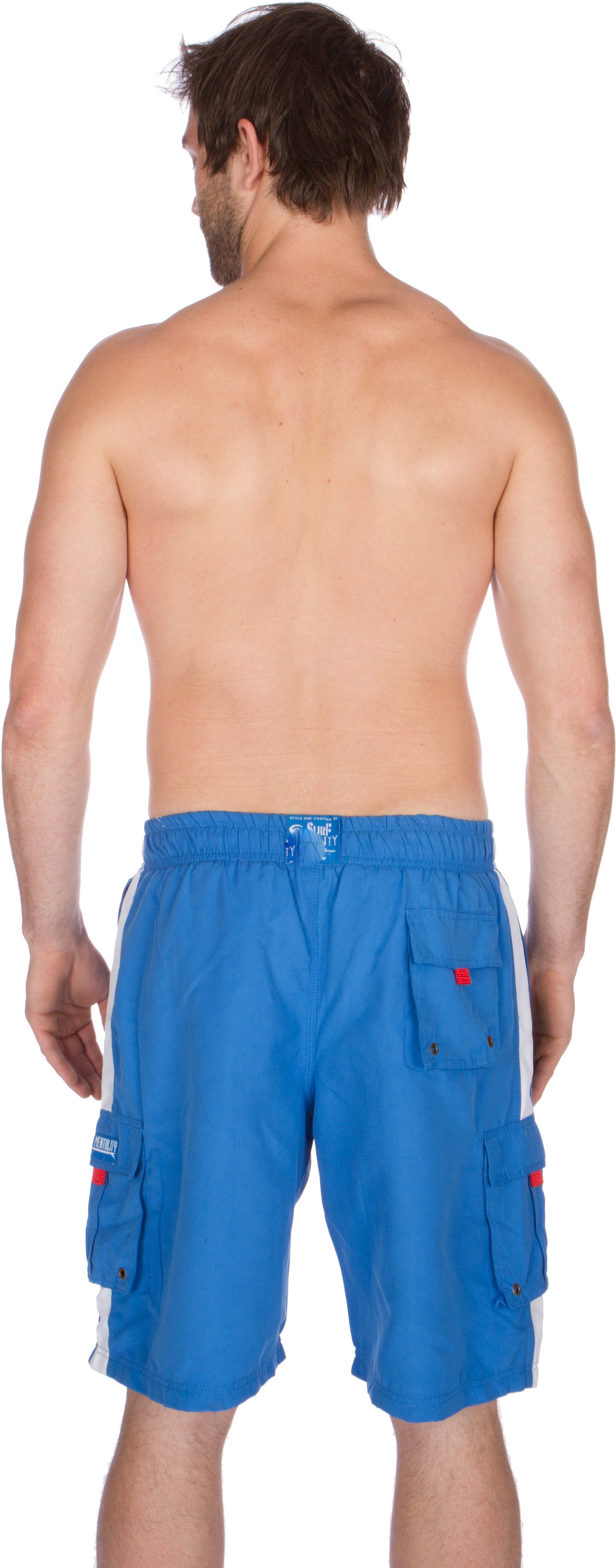 Men's Contrast Striped Solid Color Swim Trunks for Surfing and Skating by Sakkas - Concordia Style Boutique