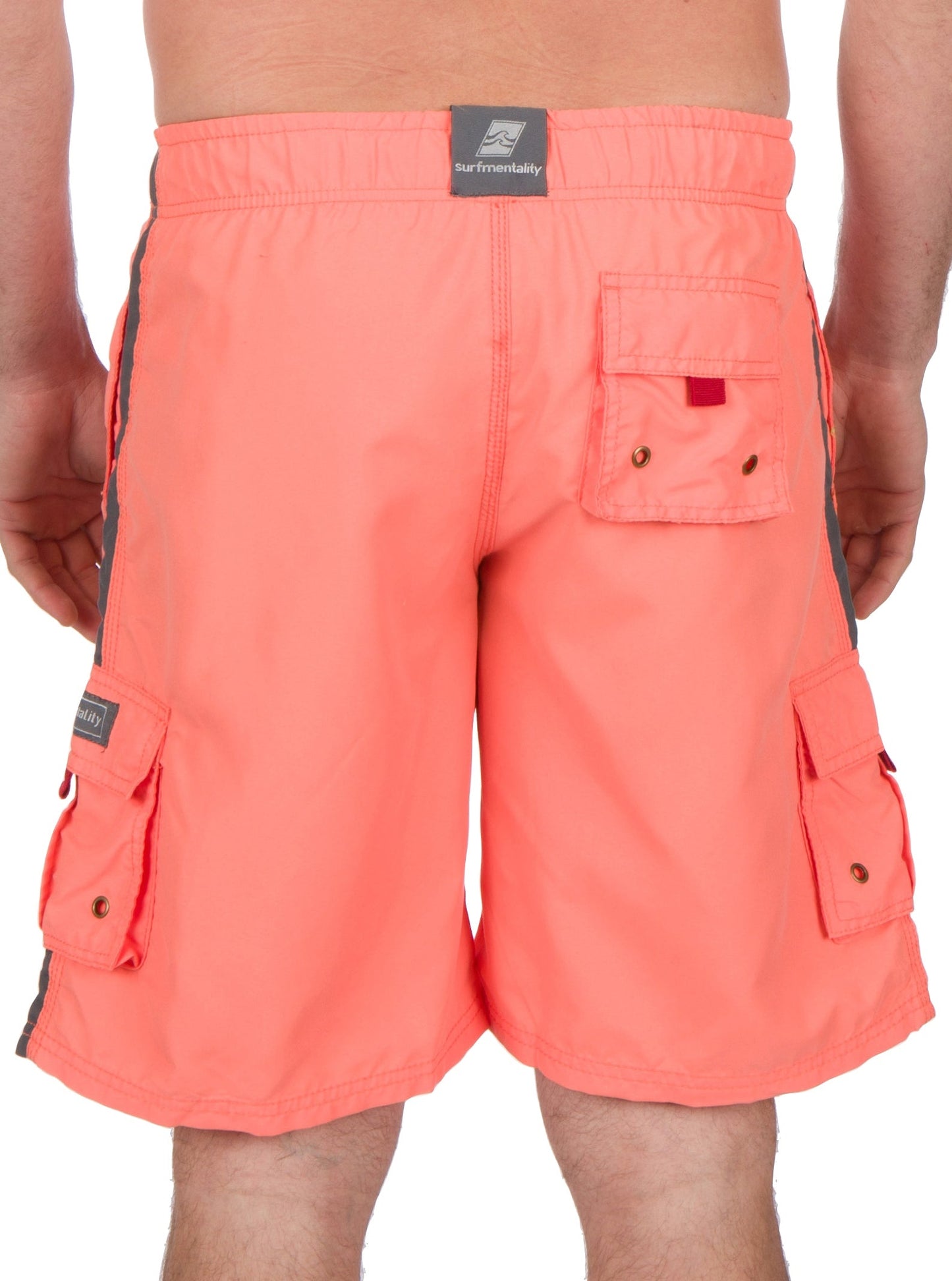 Men's Contrast Striped Solid Color Swim Trunks for Surfing and Skating by Sakkas - Concordia Style Boutique