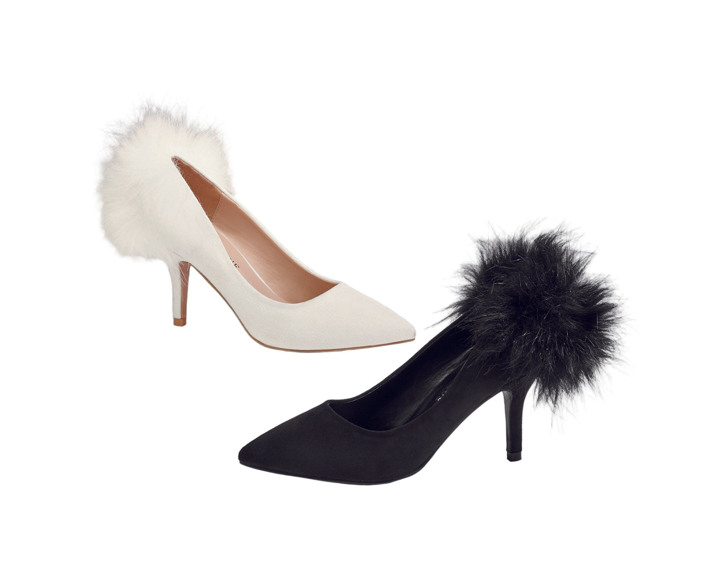 Faux Sueded and Fur Pump by EY Boutique