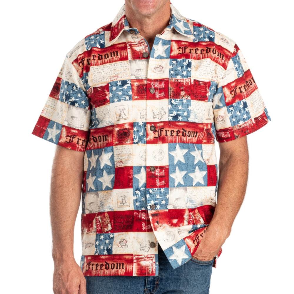 Men's Freedom Patriotic Hawaiian Shirt - Concordia Style Boutique