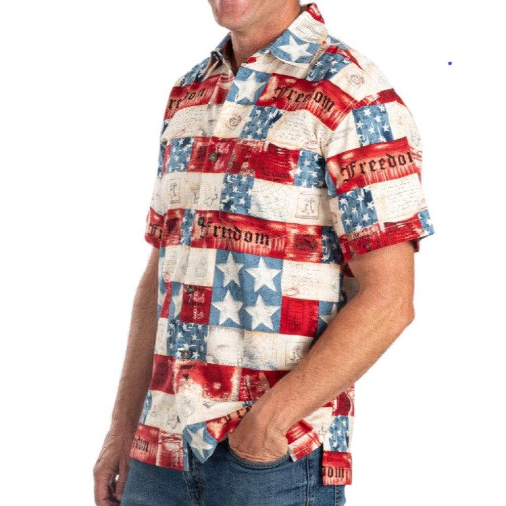 Men's Freedom Patriotic Hawaiian Shirt - Concordia Style Boutique