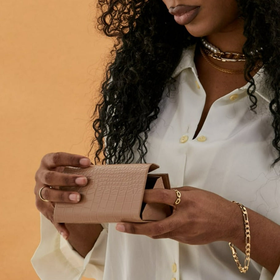 Nude Faux Croco Hard Case - Concordia Style Boutique