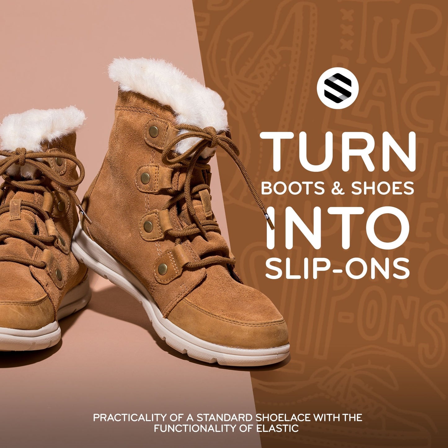 Light Brown Round Elastic Stretch Shoe Laces