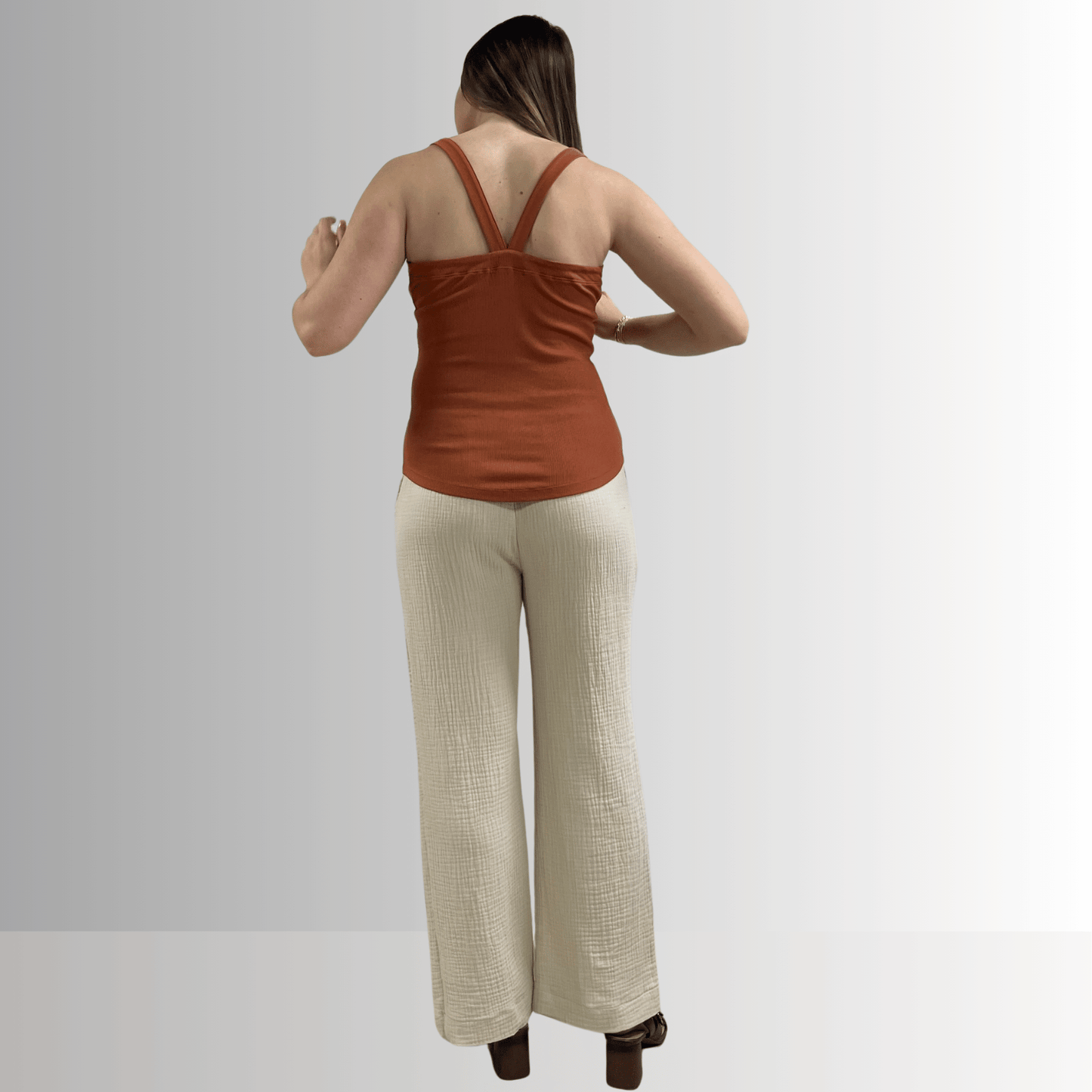 Harmony Premium Cotton Ribbed Tank Top in Gingerbread - Concordia Style Boutique