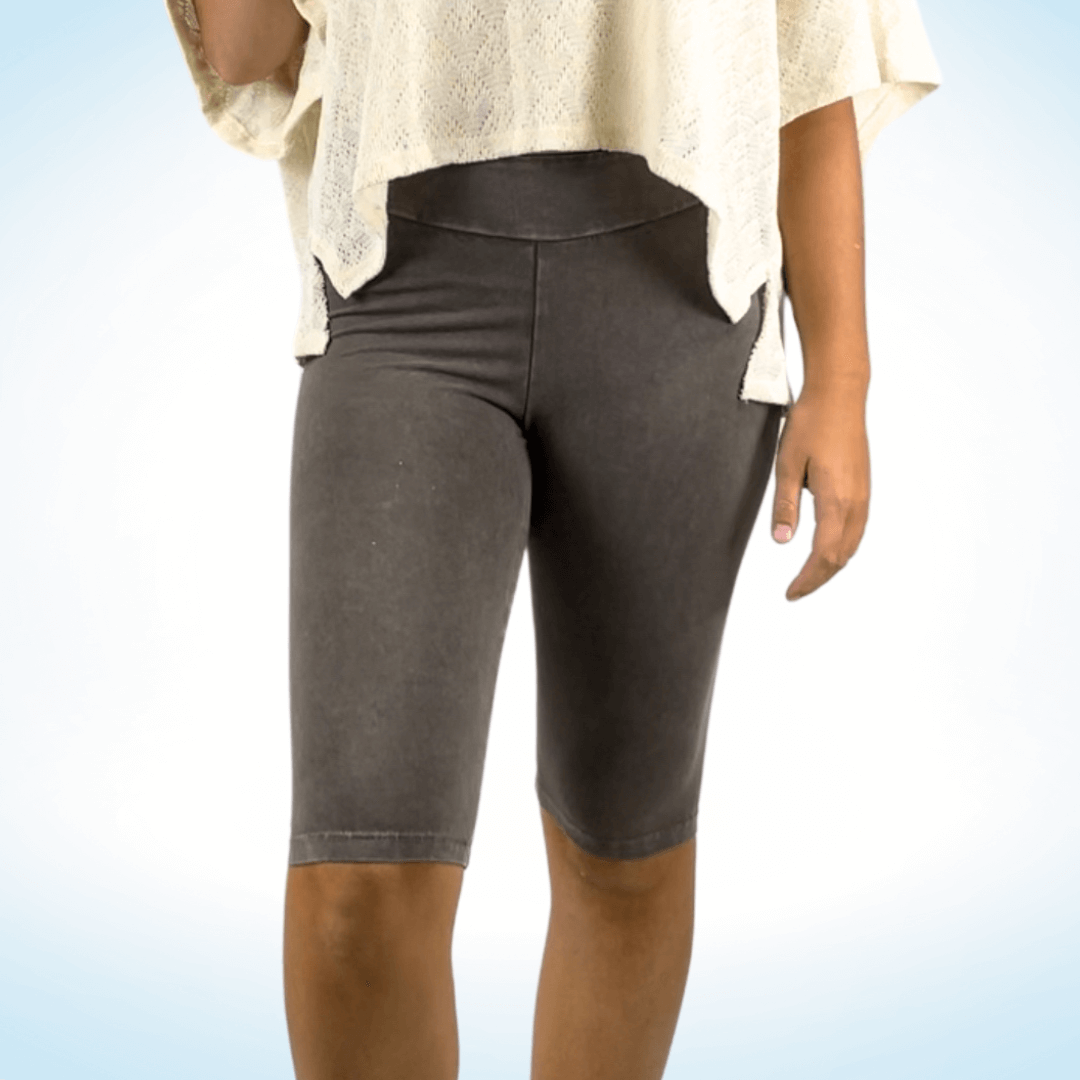 Ladies Longer Length Biker Shorts Made in USA - Concordia Style Boutique