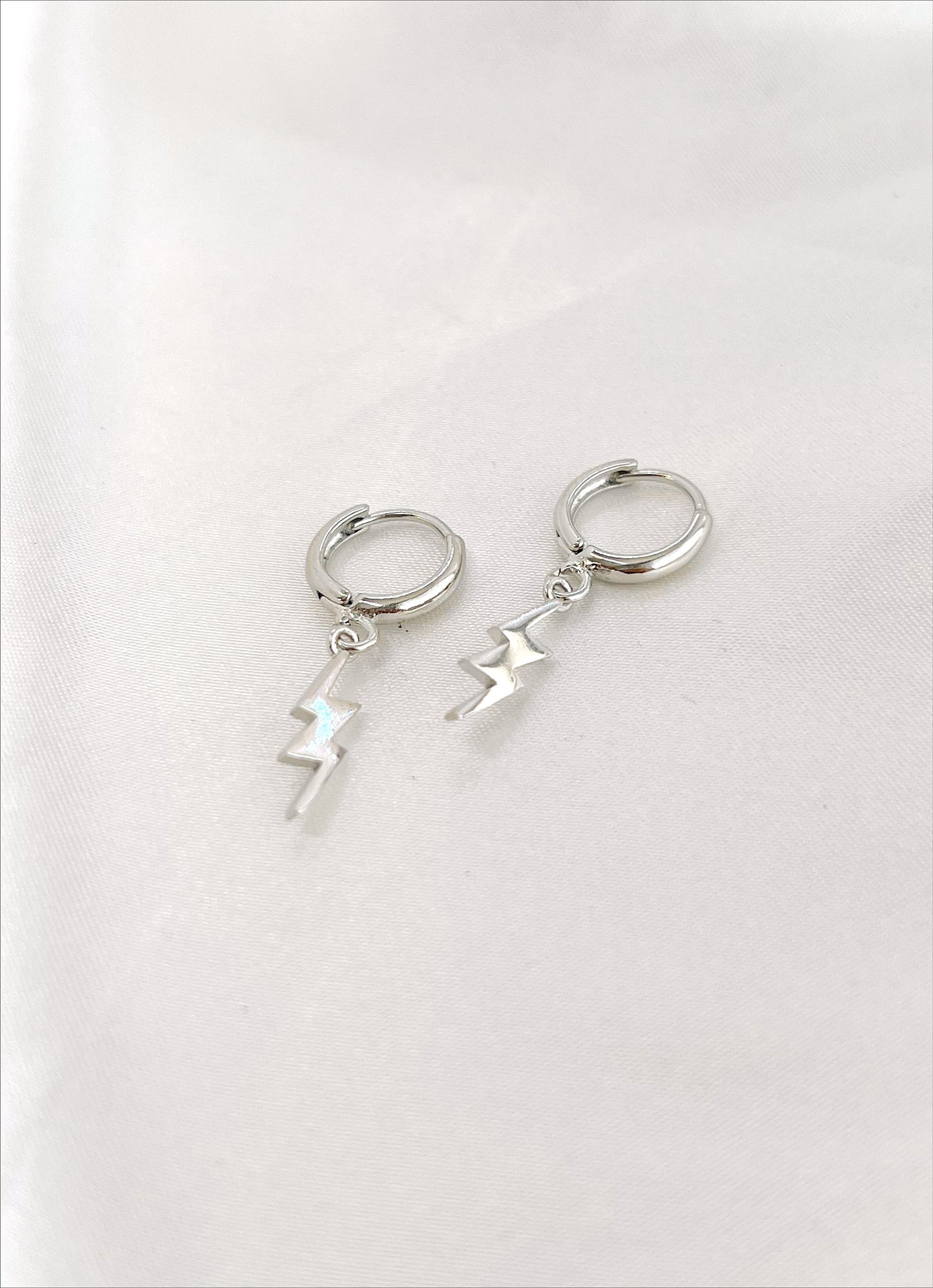 Silver Lightning Bolt Huggies - Concordia Style Boutique