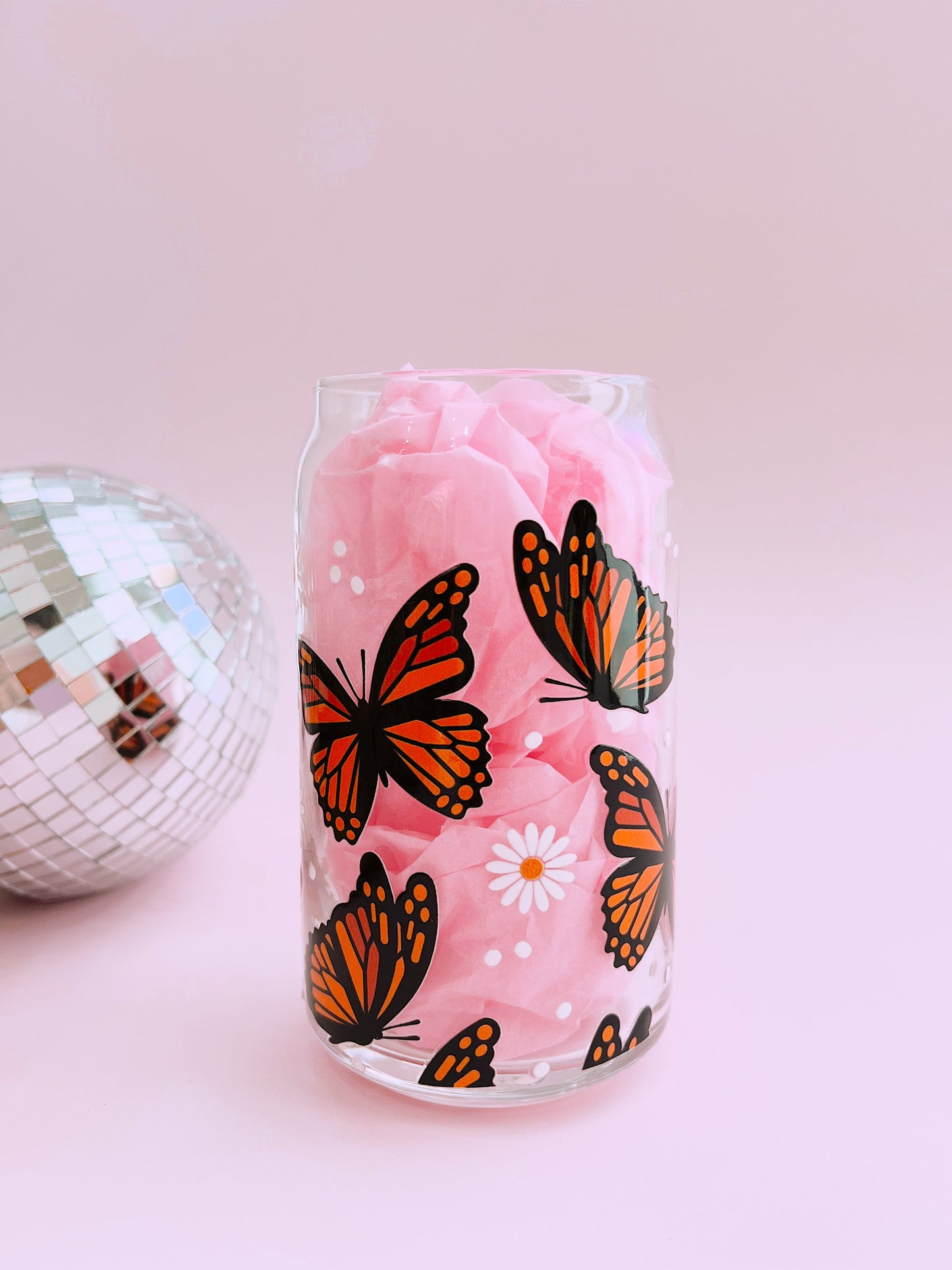 Monarch Butterfly Glass Cup (3 colors!) - Concordia Style Boutique