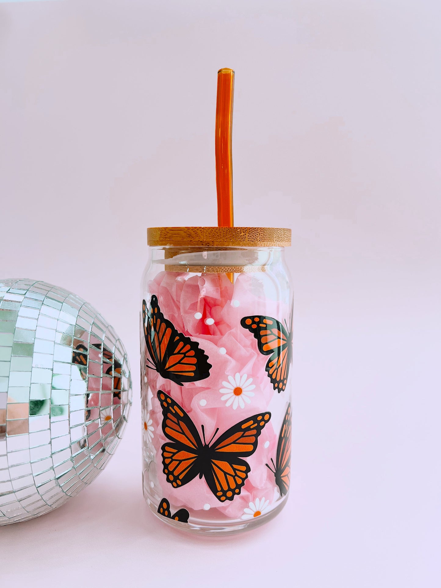 Monarch Butterfly Glass Cup (3 colors!) - Concordia Style Boutique