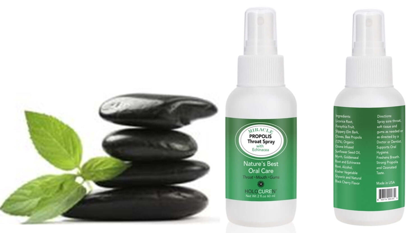 2 oz Miracle Propolis Throat Spray with 7 other herbs for Flu season and Allergies