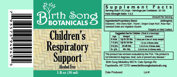 Children's Respiratory Support Herbal Tincture to Support Healthy Lungs* with Elderberry 1 oz. - Concordia Style Boutique