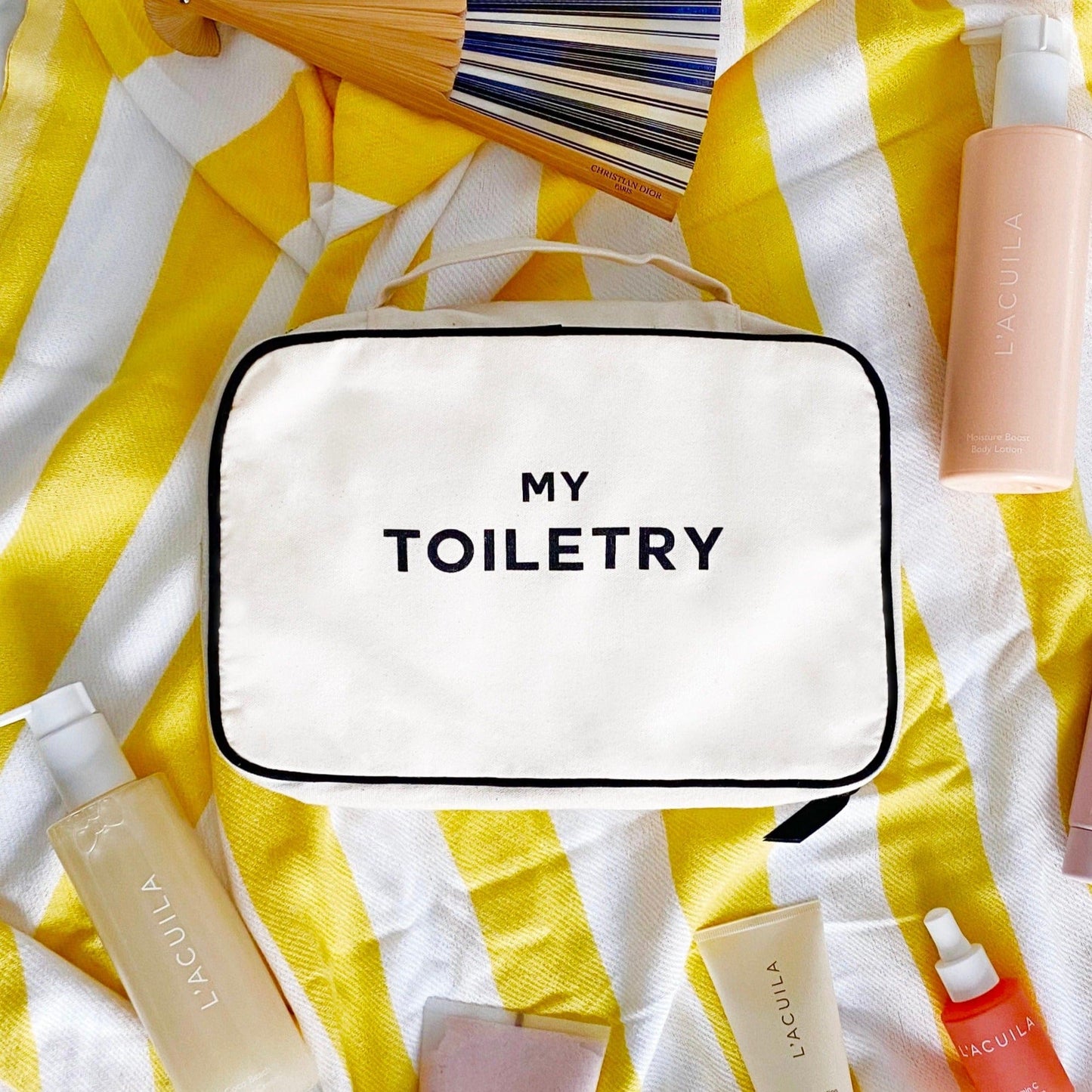 Folding/Hanging Toiletry Case, Cream - Concordia Style Boutique