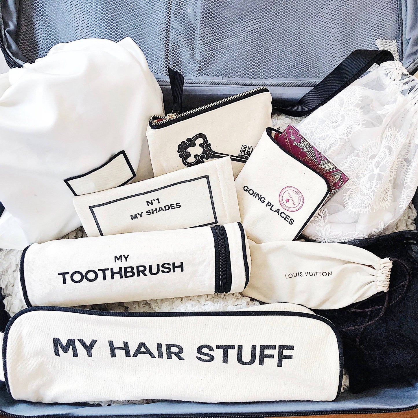 Hair Stuff Travel Case, Cream - Concordia Style Boutique