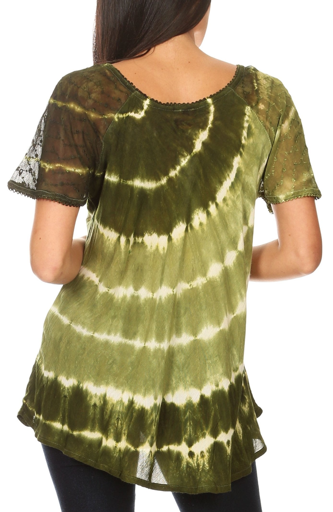 Sakkas Aline Women's Short Sleeve Casual Light Loose Scoop Neck Top Blouse Shirt - Concordia Style Boutique