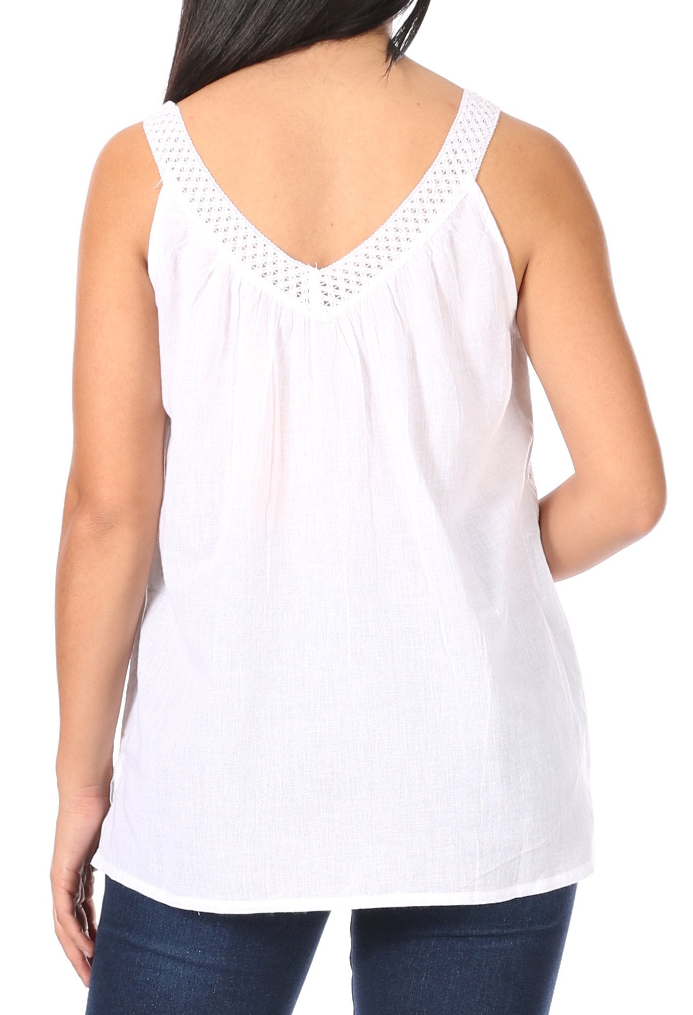 Sakkas Soffe Women's Casual Summer Sleeveless Floral Cotton Tank Top Blouse Light - Concordia Style Boutique