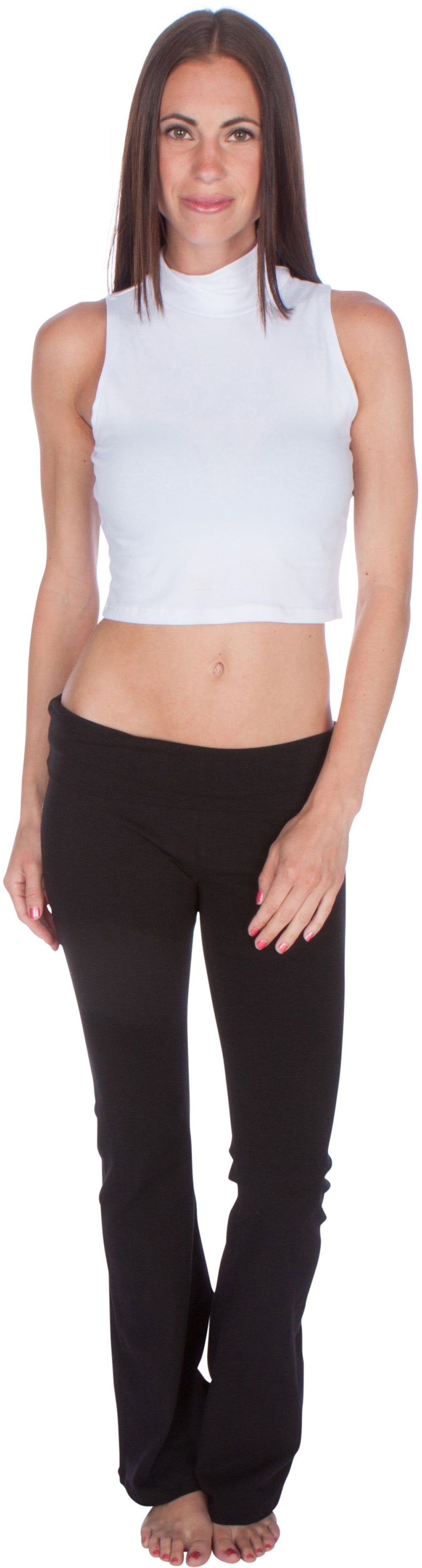 Sakkas Mock Neck Turtleneck Sleeveless Scuba Crop Top - Made in USA - Concordia Style Boutique
