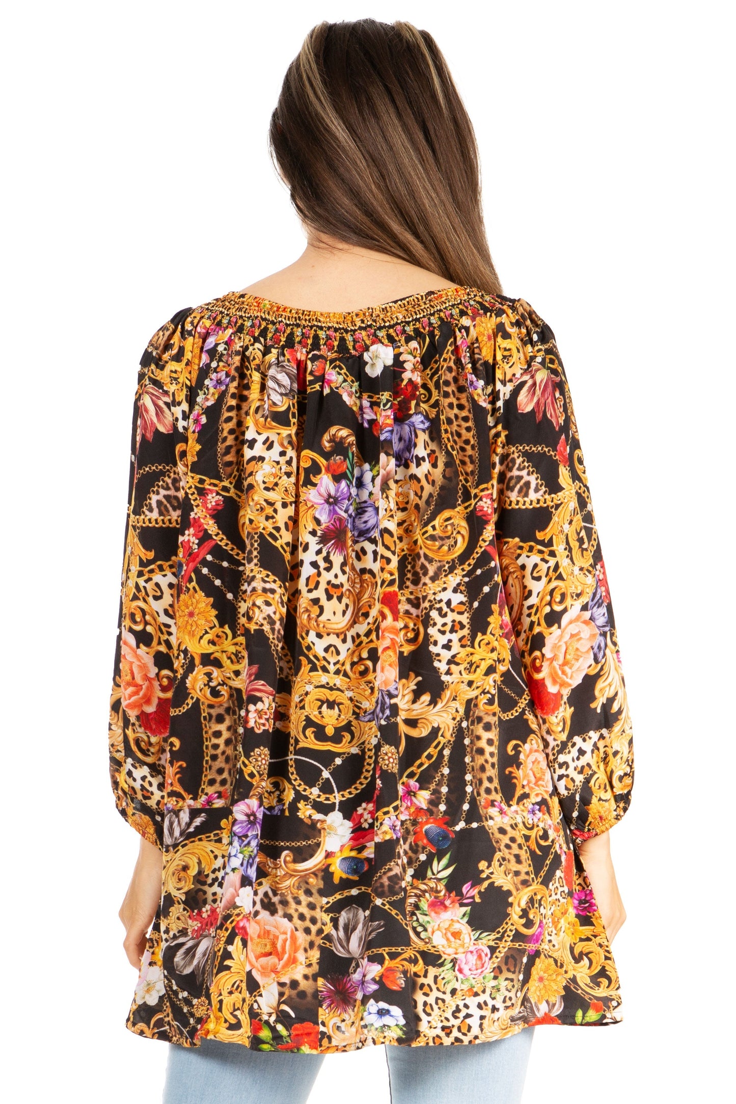 Sakkas Darsy Women's Floral Print Top - Pirate Boho Style - Concordia Style Boutique