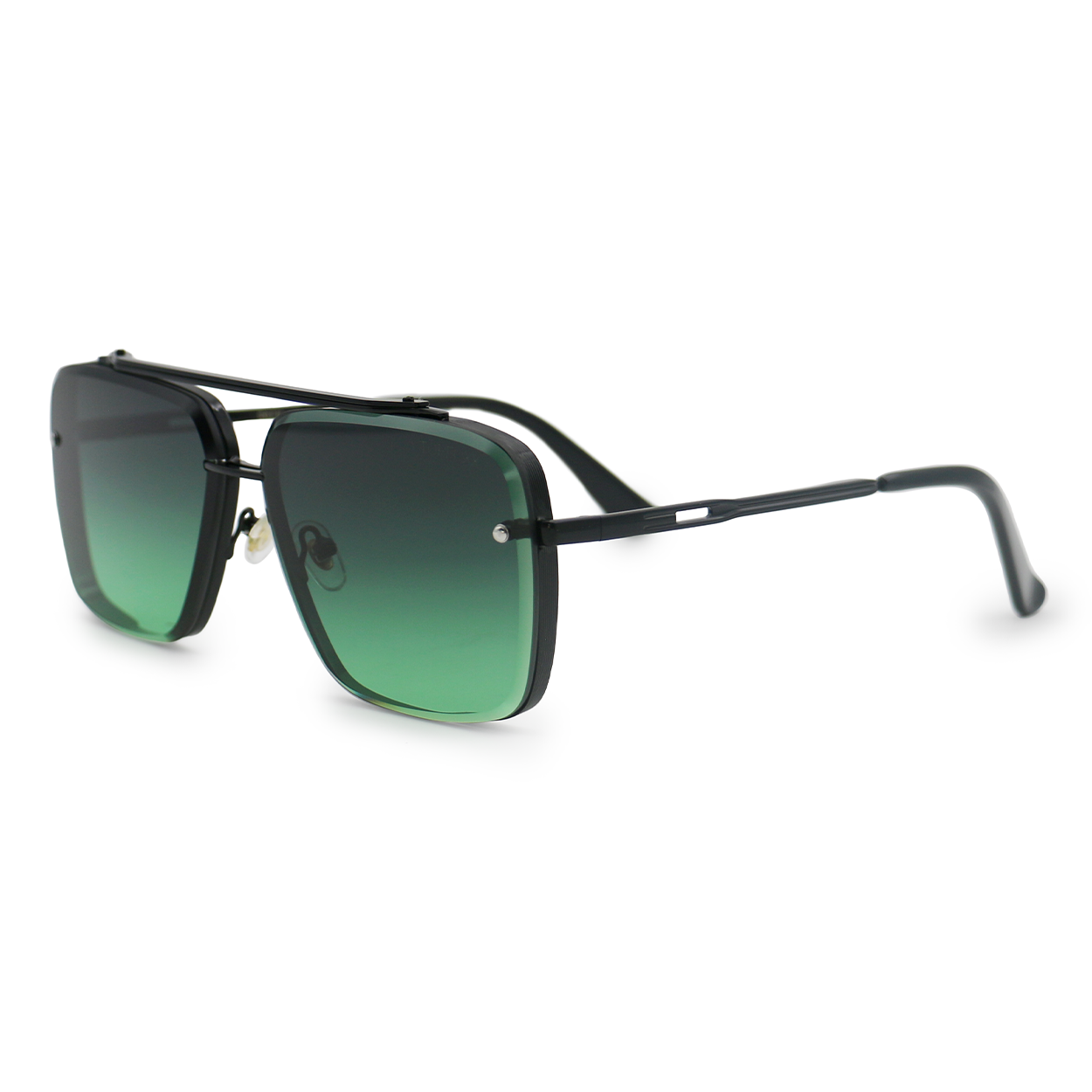 Bella - Dark Green Oversized Squared Aviators - Concordia Style Boutique